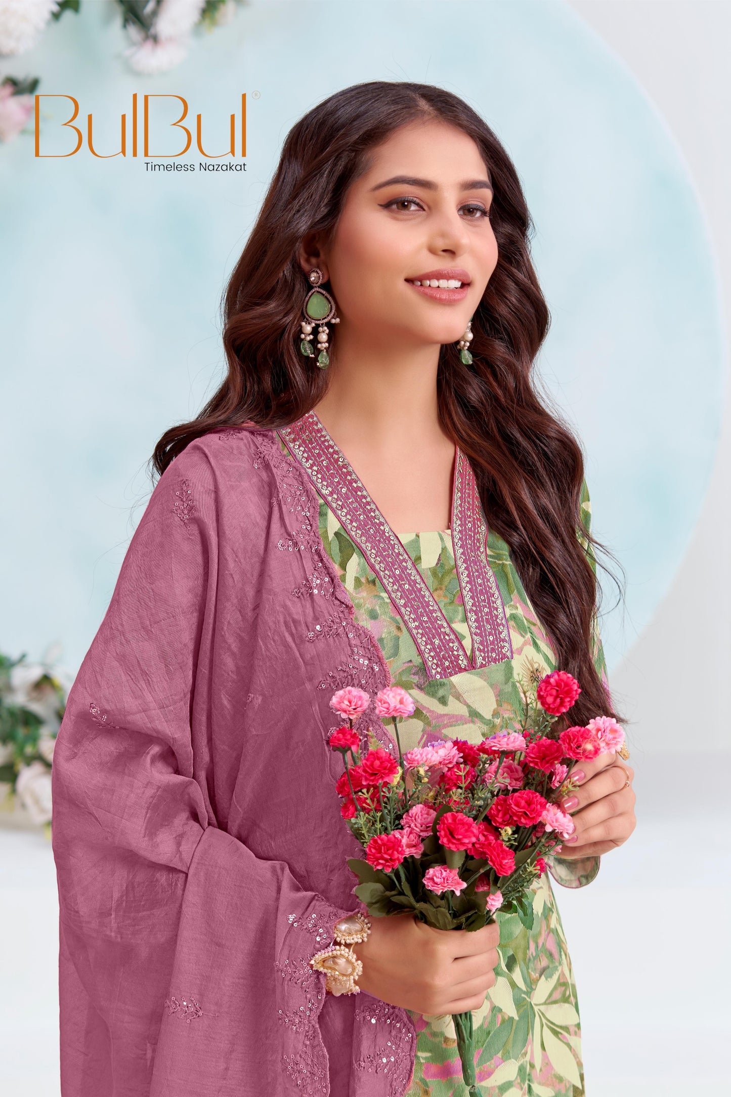 Aafiya Green Kurta Set with Dupatta