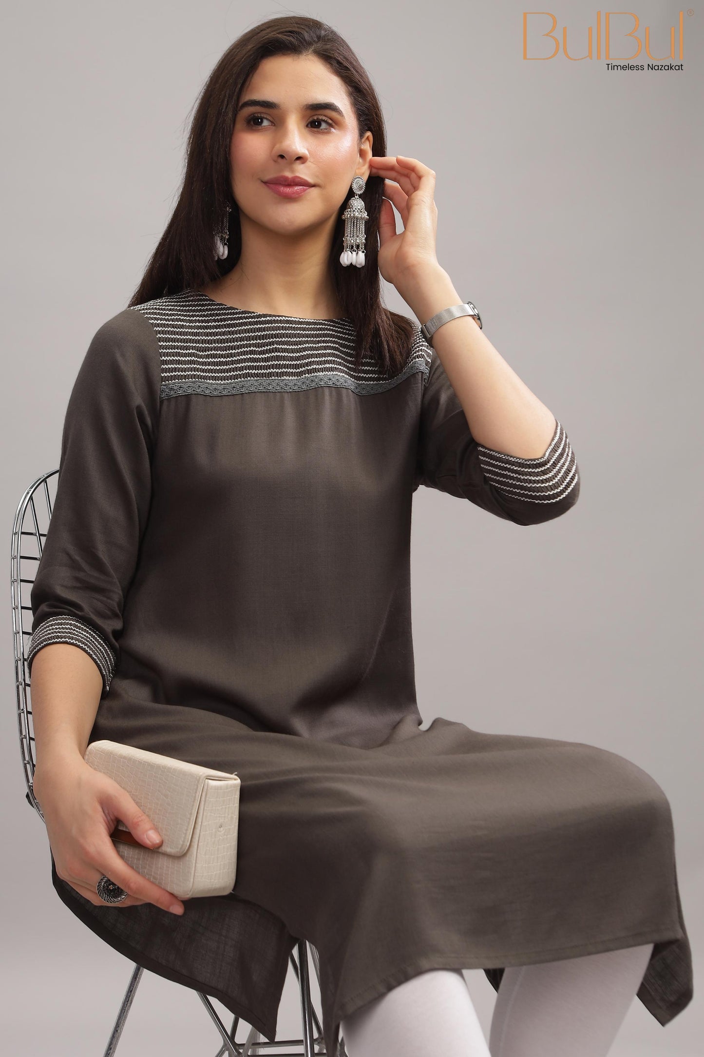 Nectarine Grey Kurti