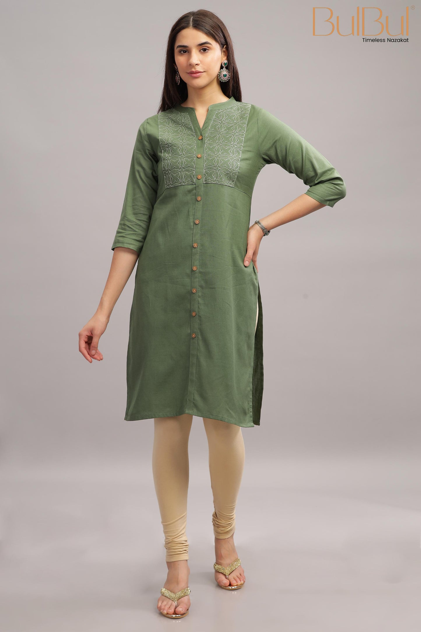 Syahi Green Kurti