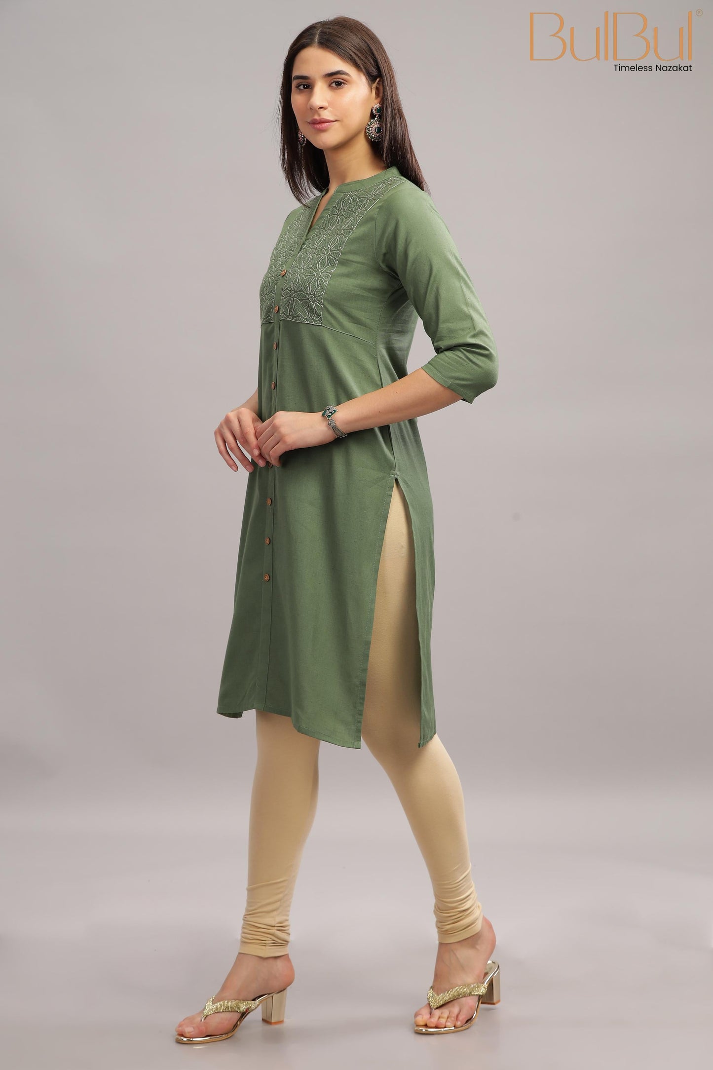 Syahi Green Kurti