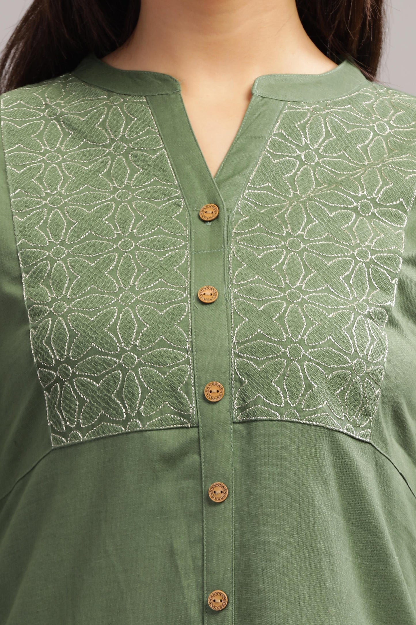 Syahi Green Kurti