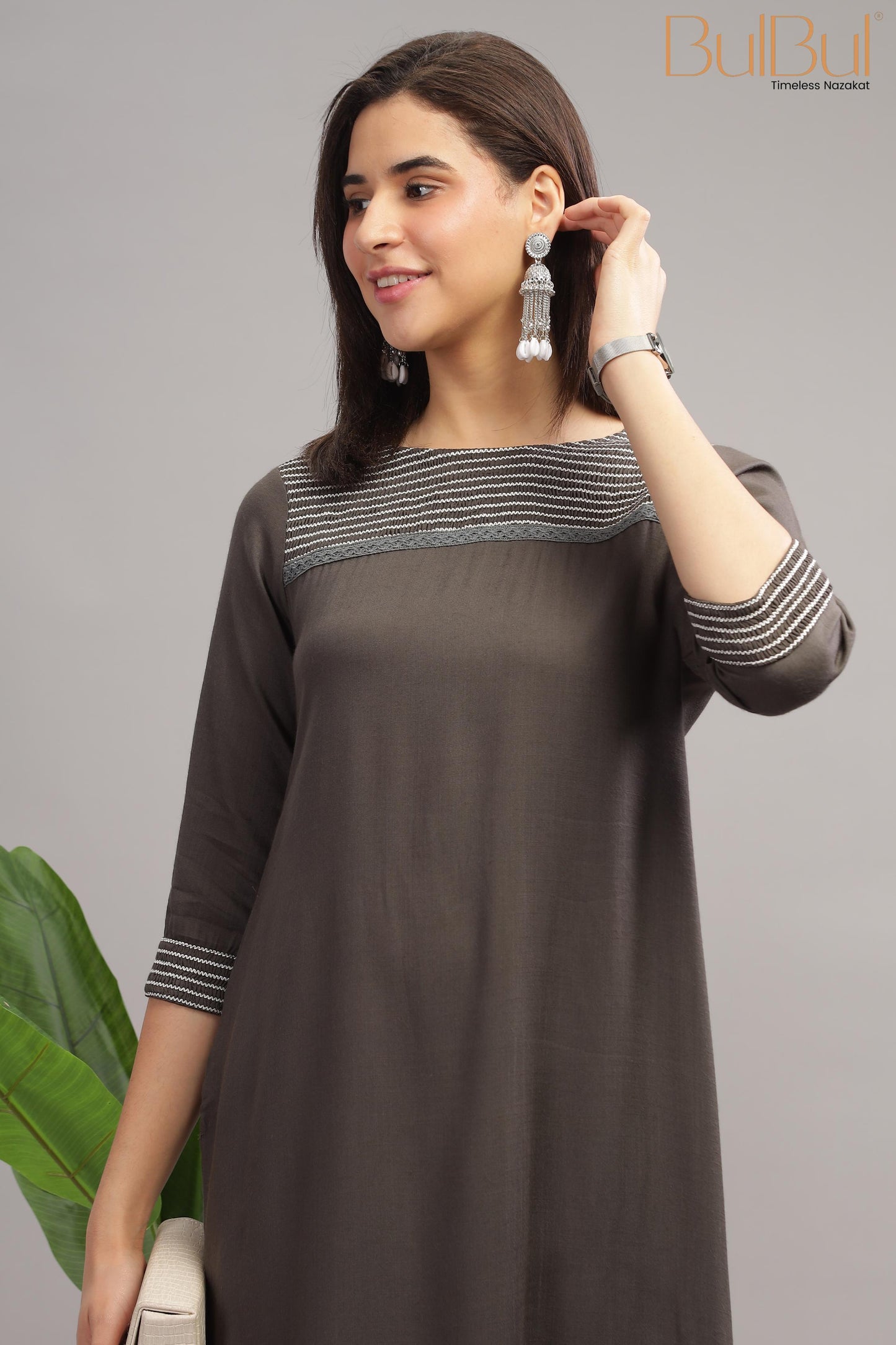Nectarine Grey Kurti