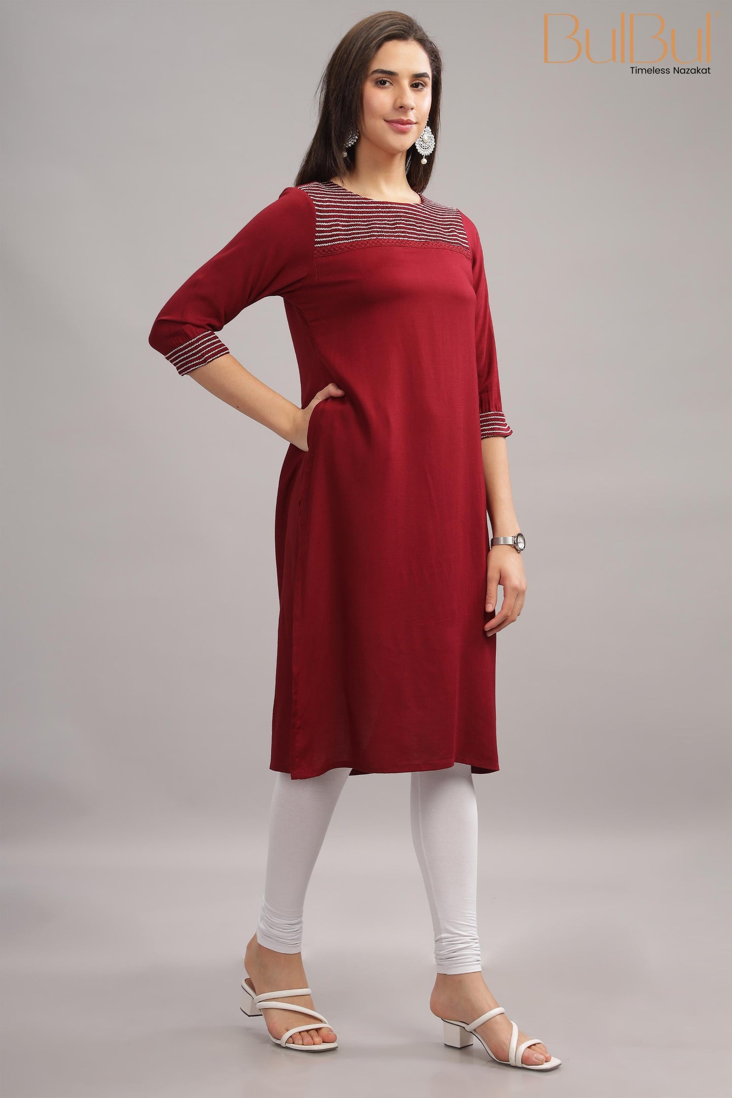 Nectarine Maroon Kurti