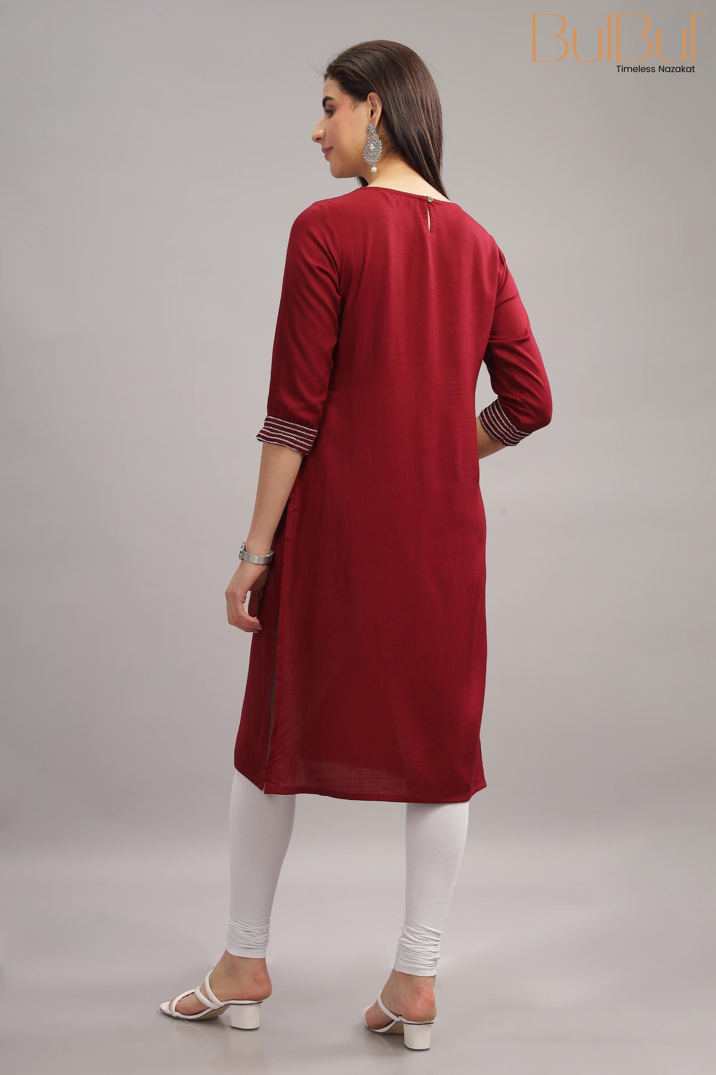 Nectarine Maroon Kurti