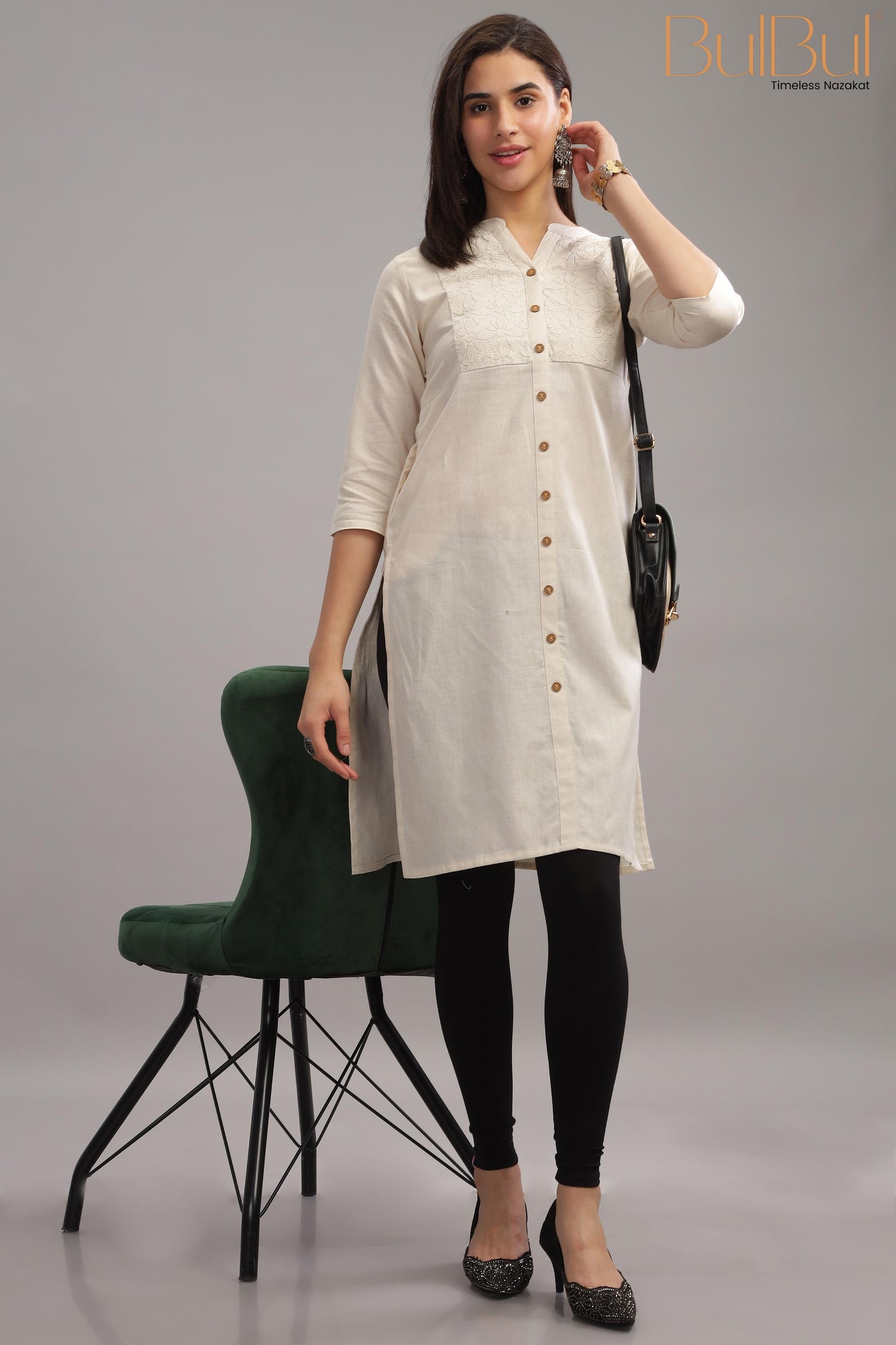 Syahi Beige Kurti