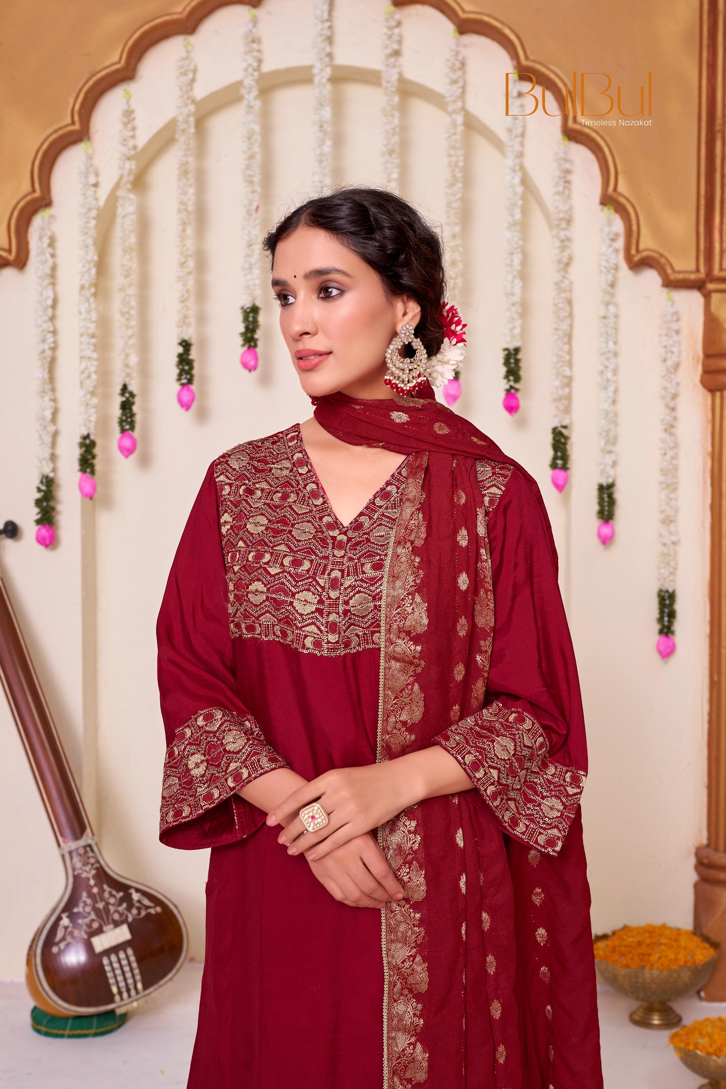 Ashima Red Kurta Set with Dupatta