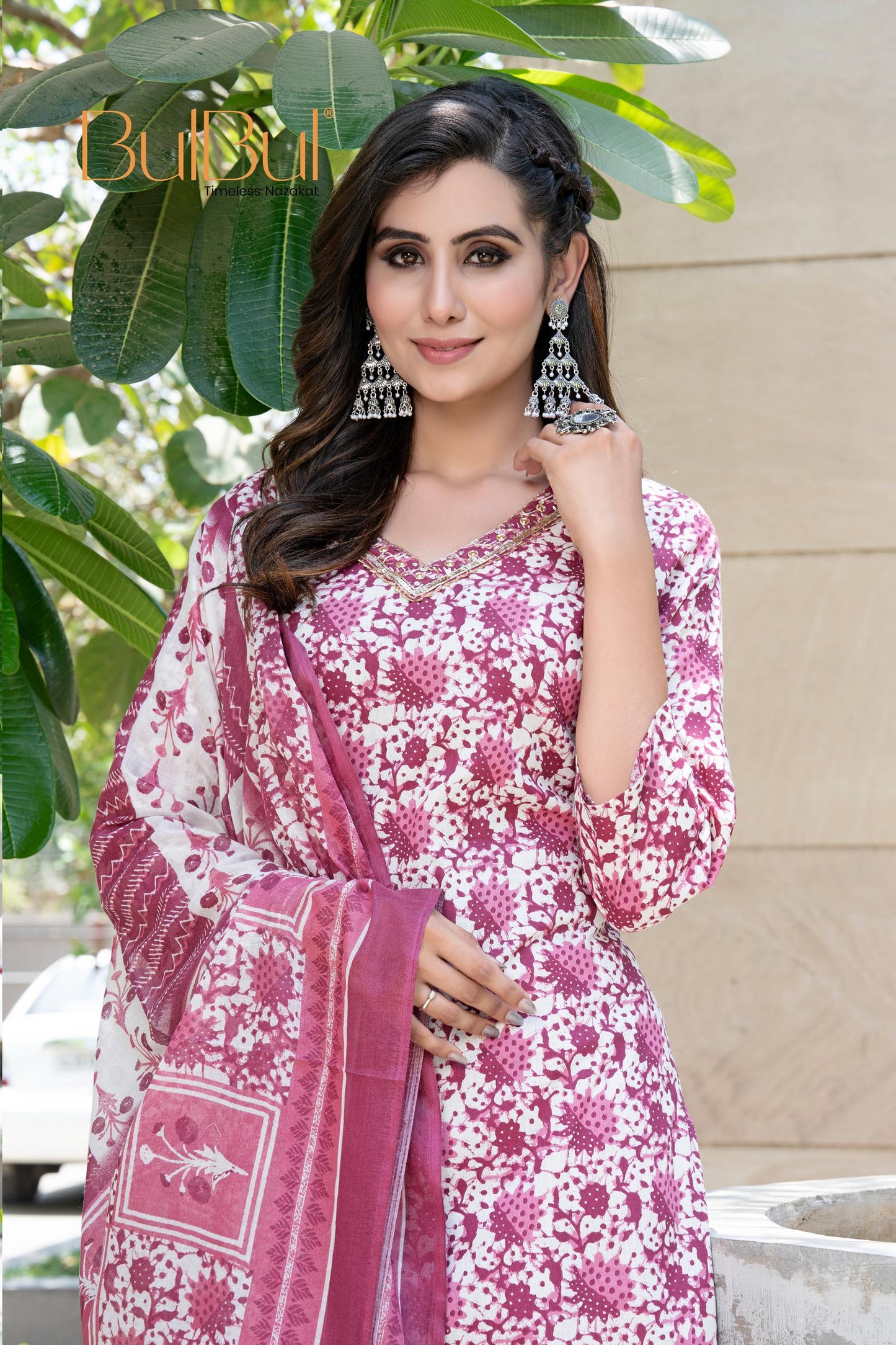 Fashionista Wine Kurta Set with Dupatta