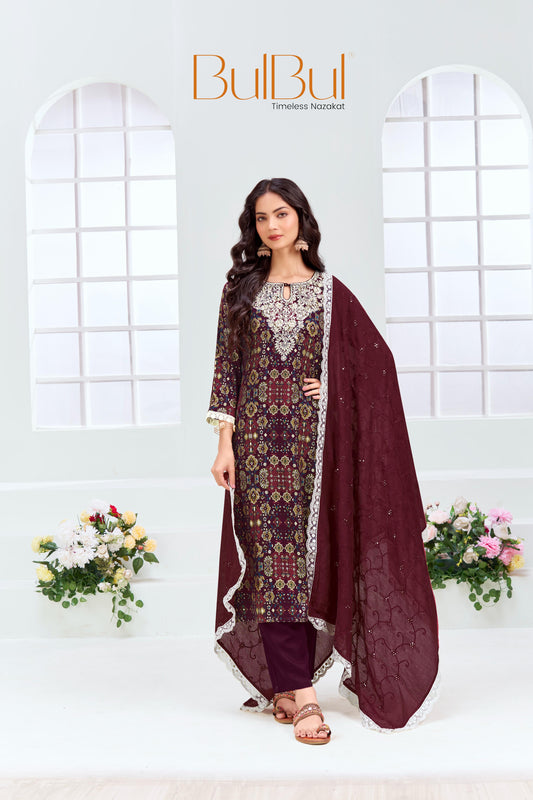 Anjali Wine Kurta Set with Dupatta