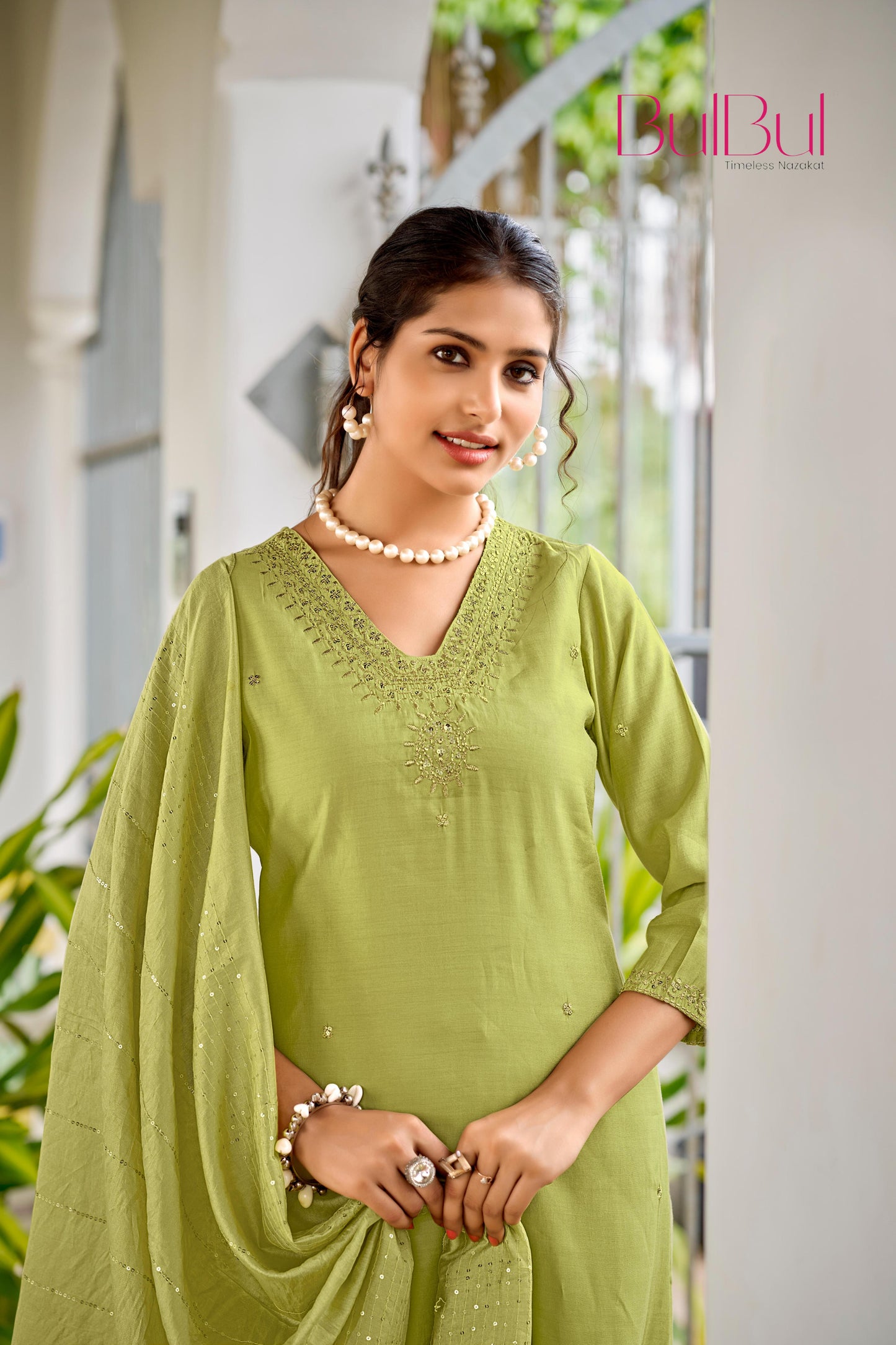 Nakshatra Green Kurta Set with Dupatta