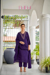 Tapasya Purple Kurta Set with Dupatta