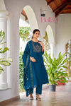 Prachi Teal Kurta Set with Dupatta