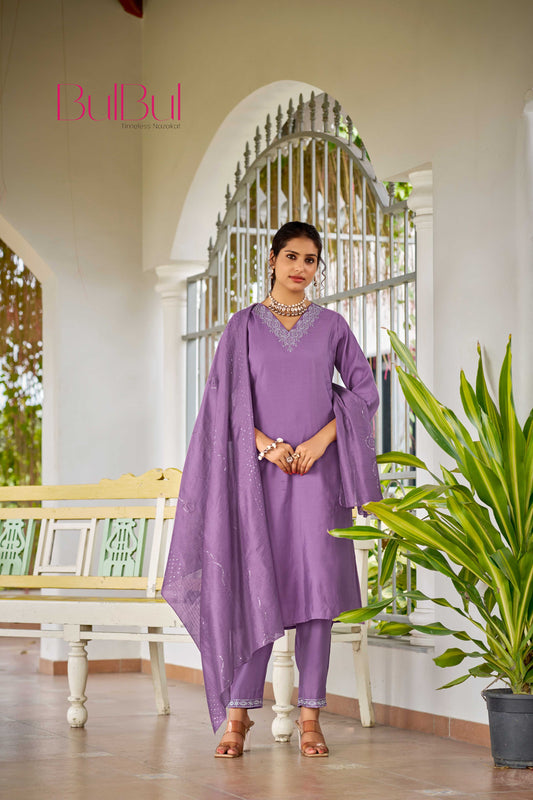 Mira Purple Kurta Set with Dupatta