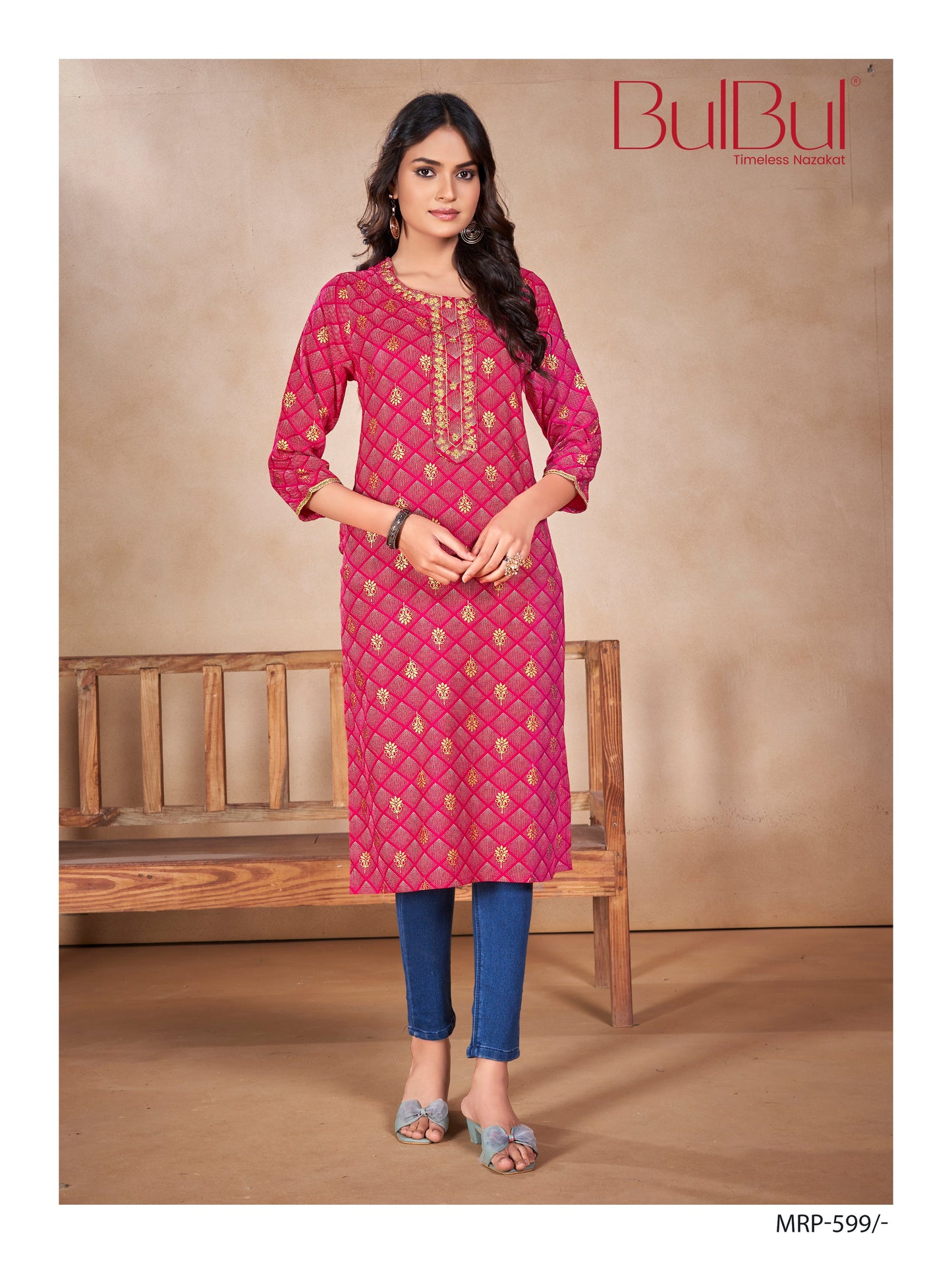 Vibrant Red Rayon Kurti