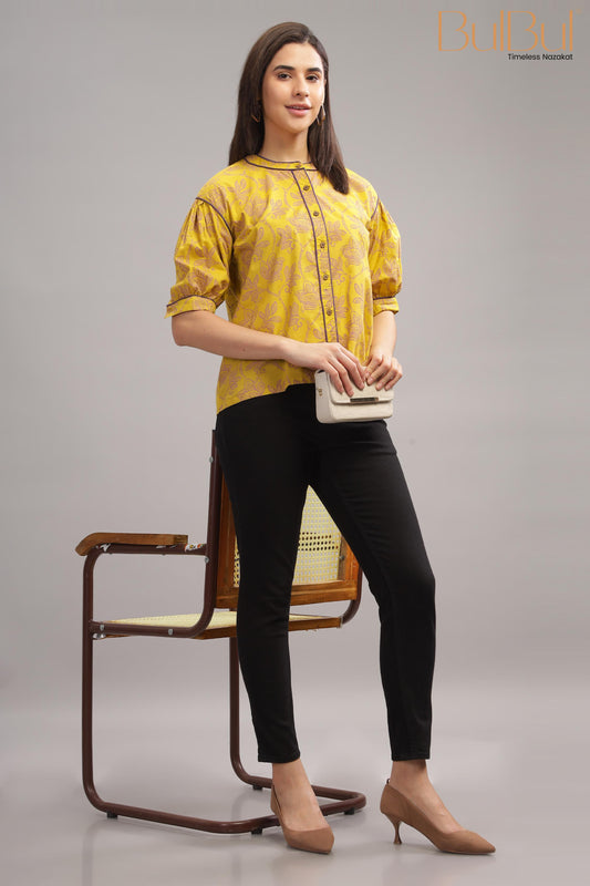 Mindy Mustard Top