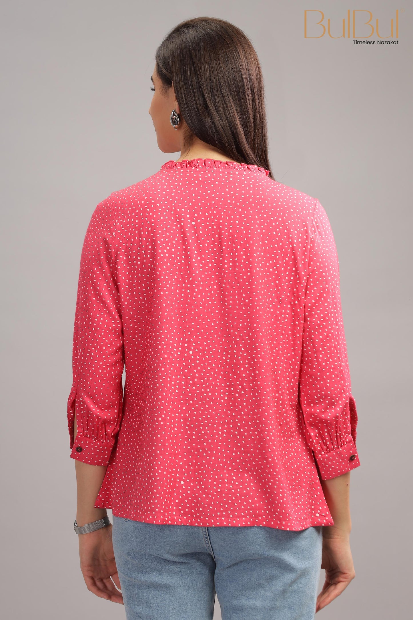 Allen Pink Rayon Slub Tops