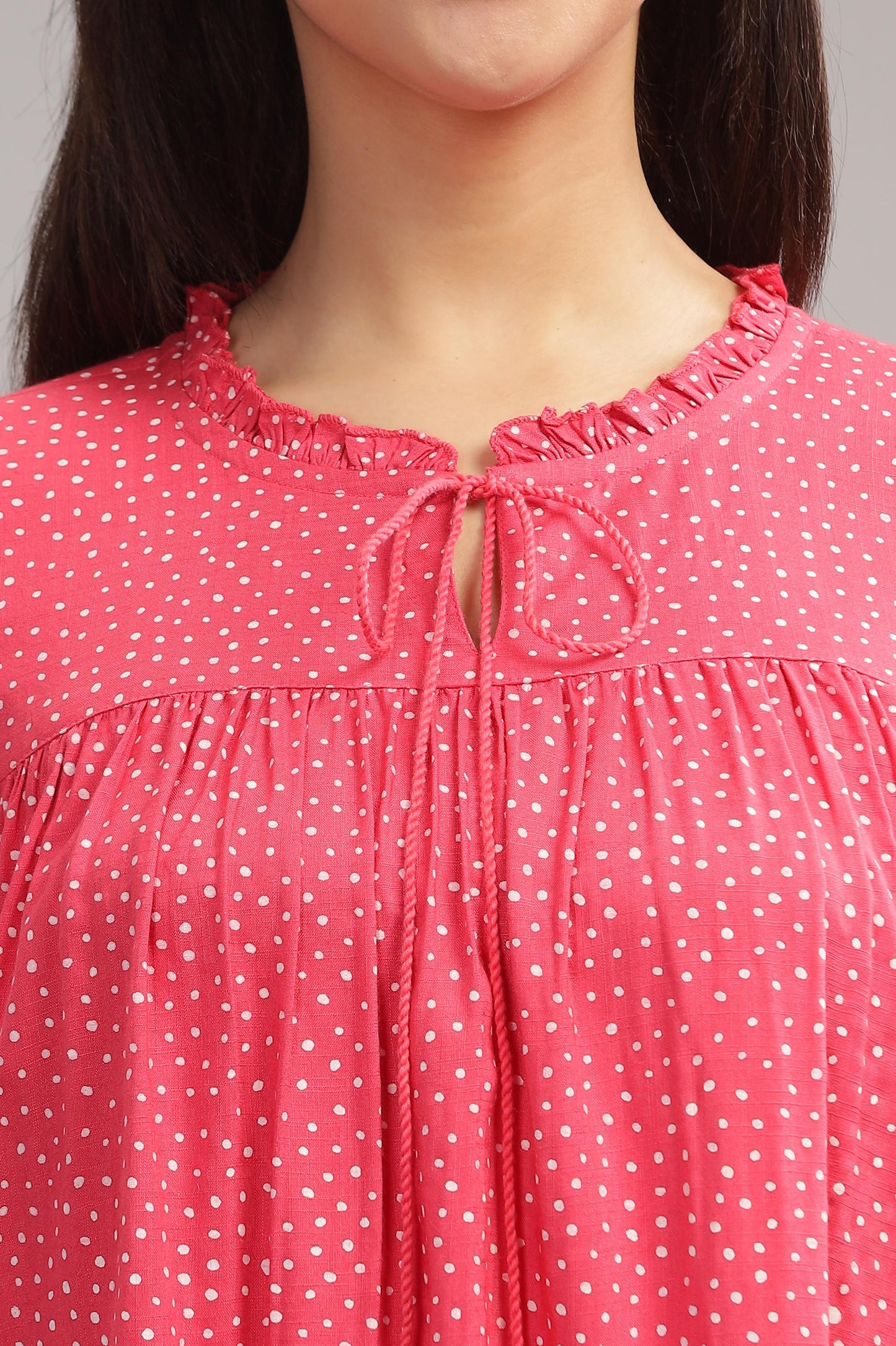 Allen Pink Rayon Slub Tops