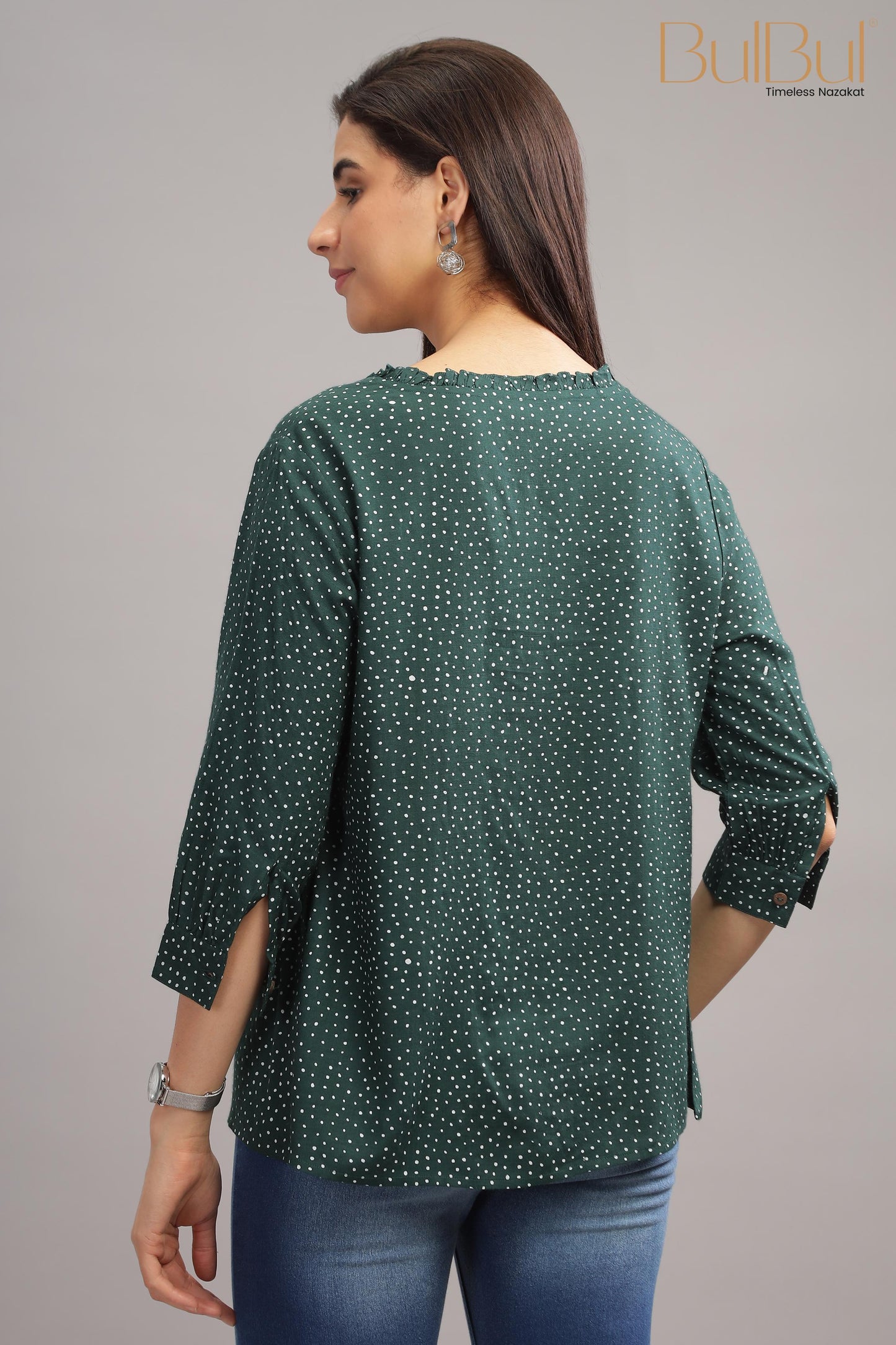 Allen Green Rayon Slub Tops