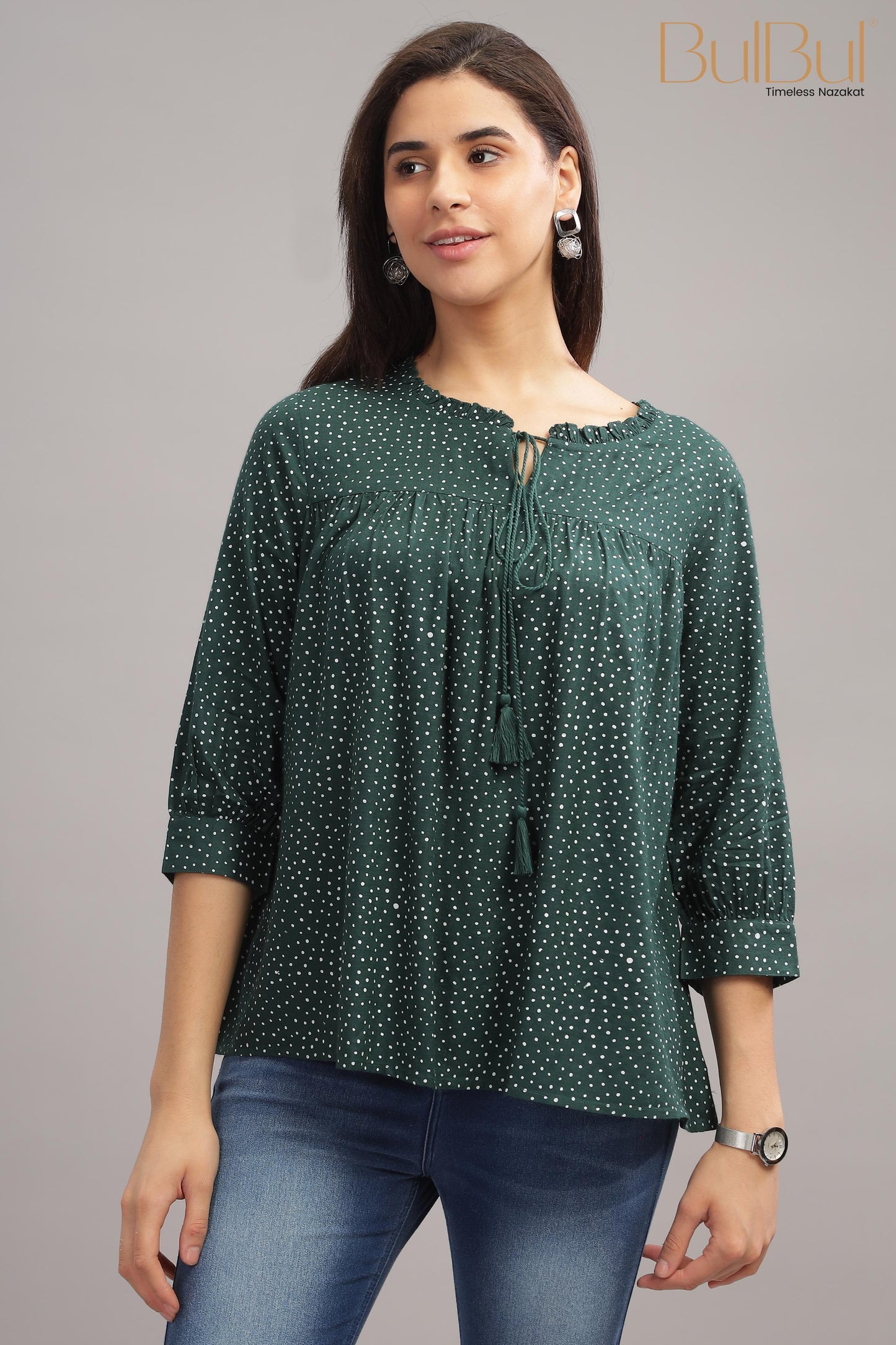 Allen Green Rayon Slub Tops