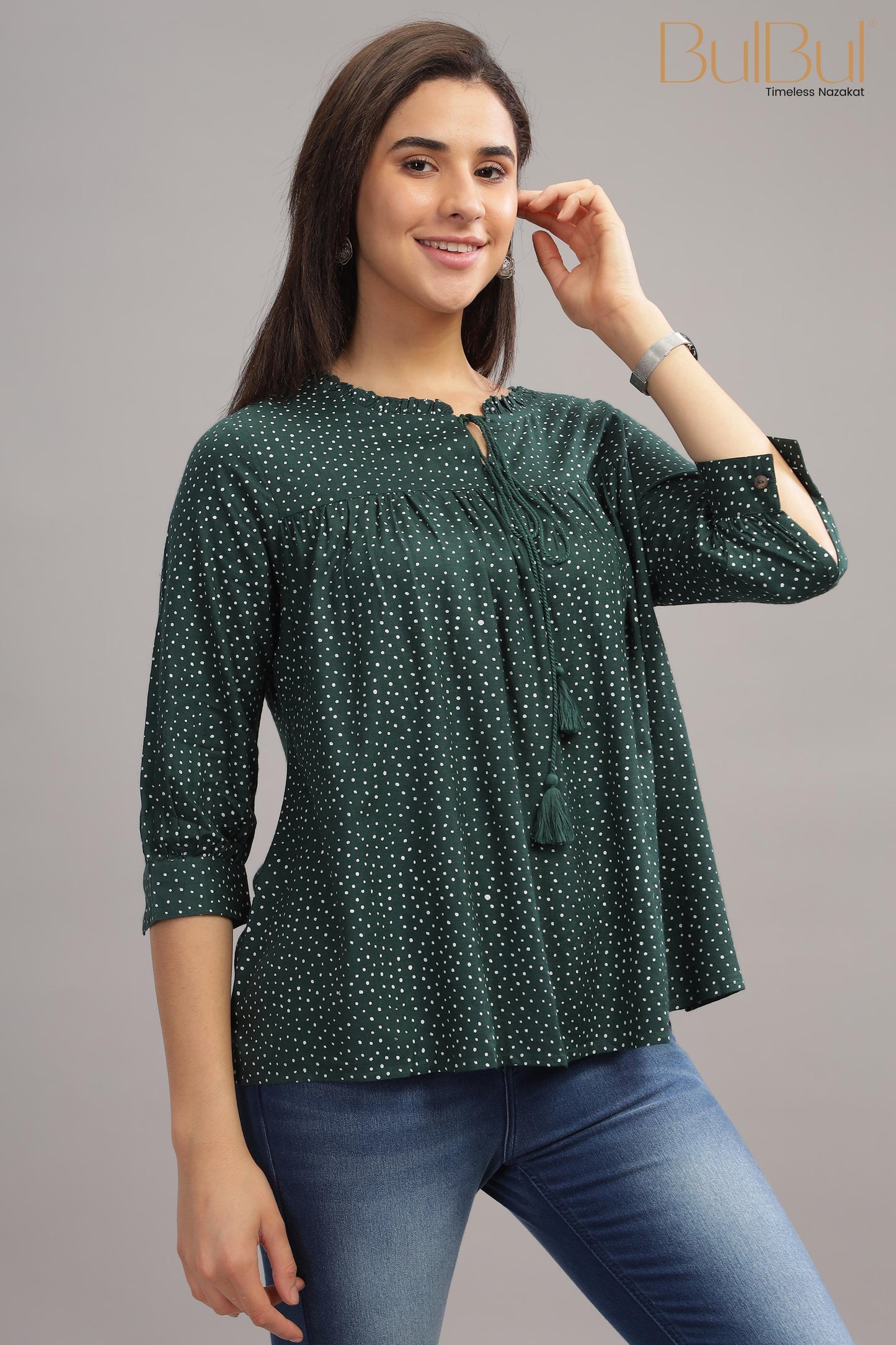 Allen Green Rayon Slub Tops