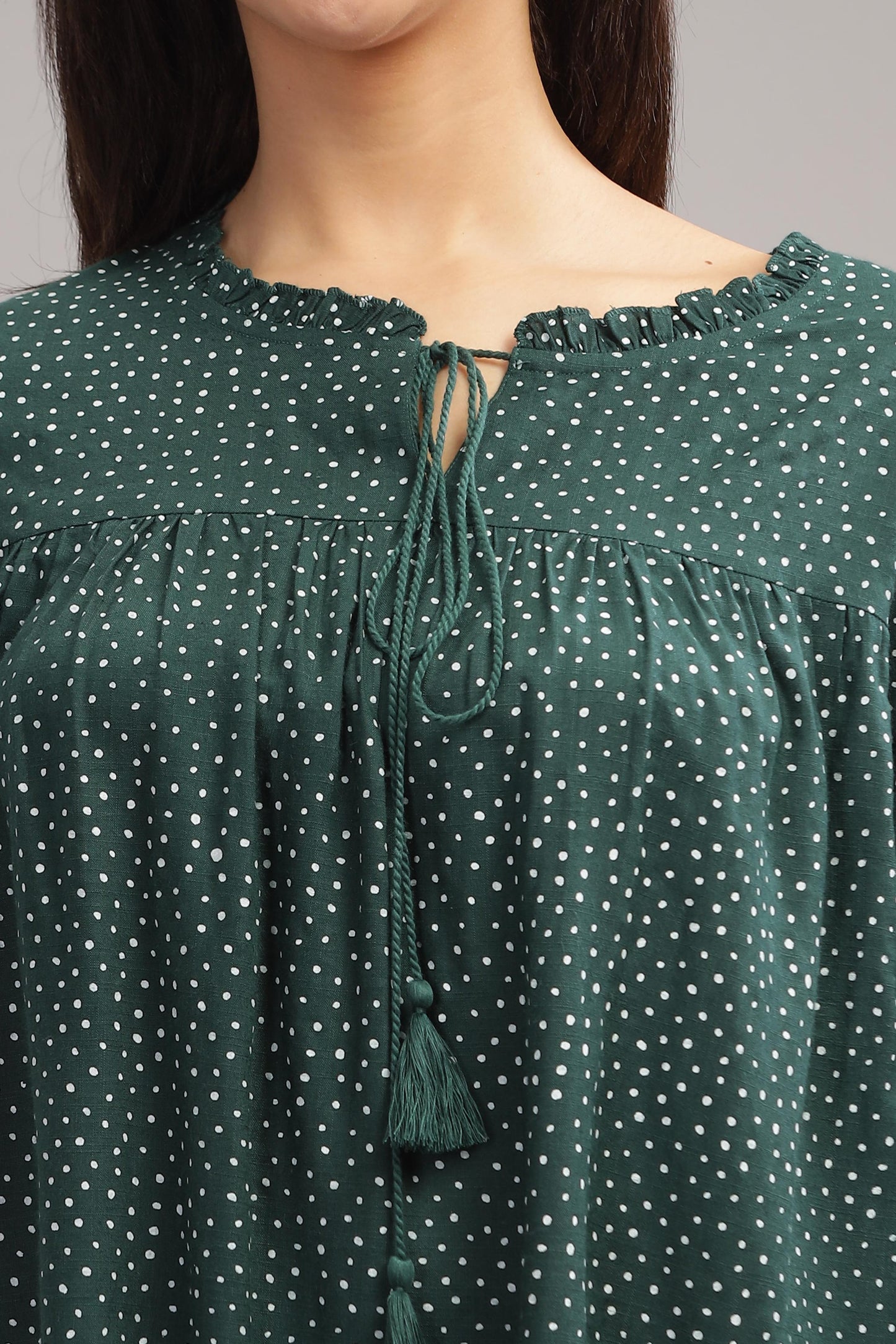 Allen Green Rayon Slub Tops