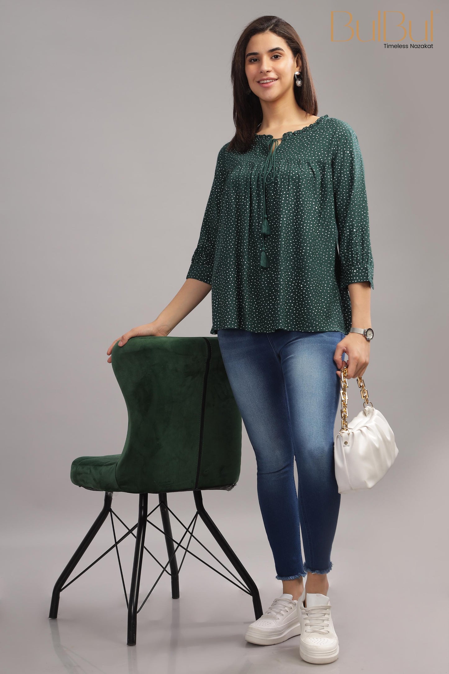 Allen Green Rayon Slub Tops