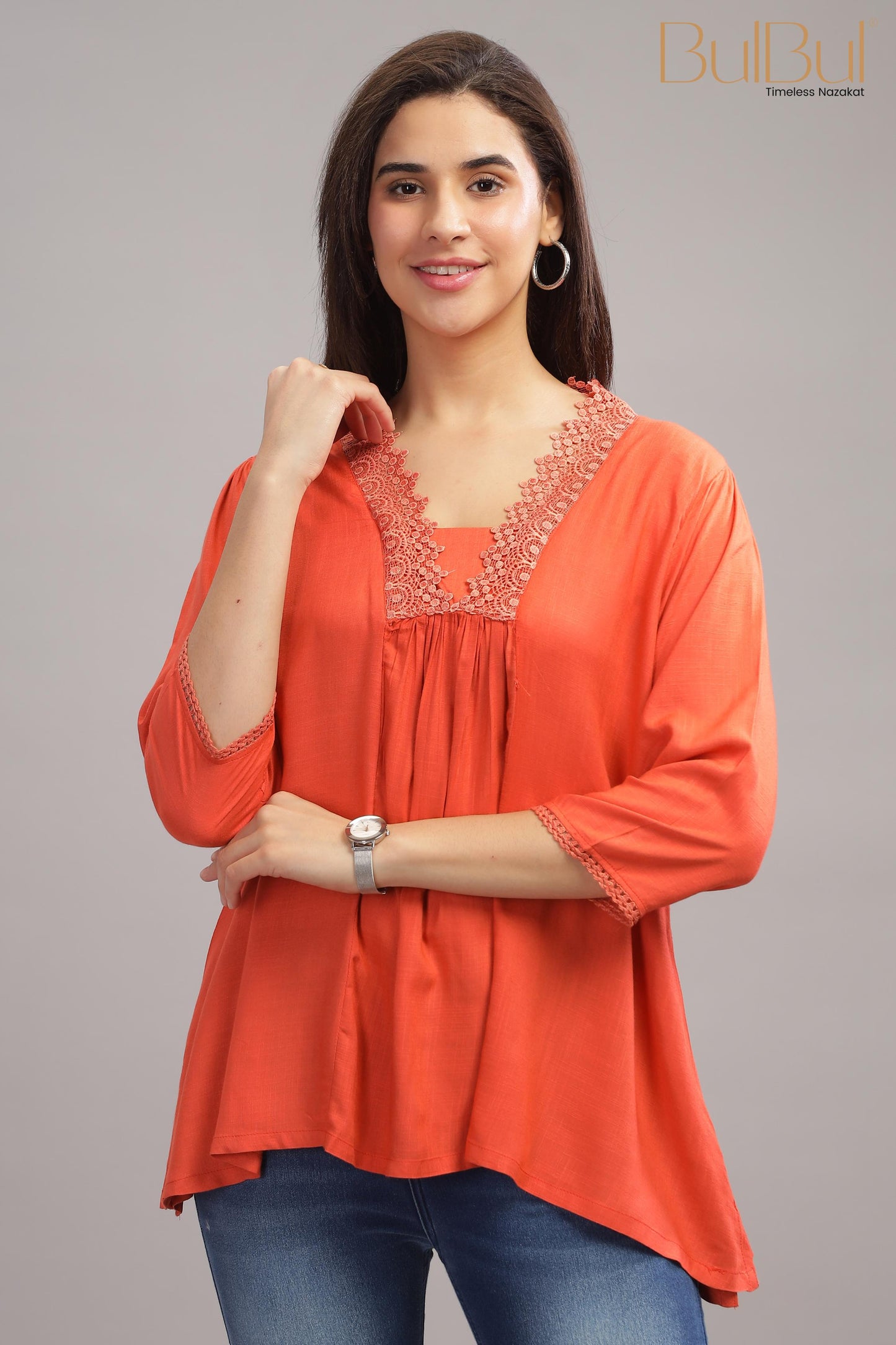 Katrina Coral Rayon Slub Tops