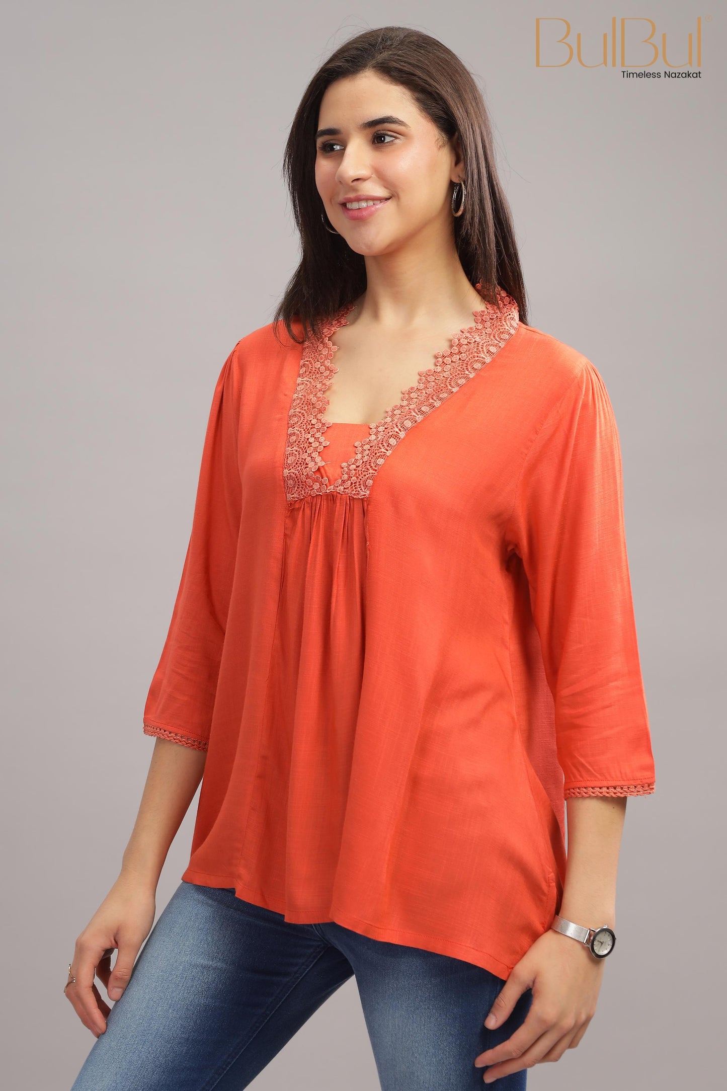 Katrina Coral Rayon Slub Tops