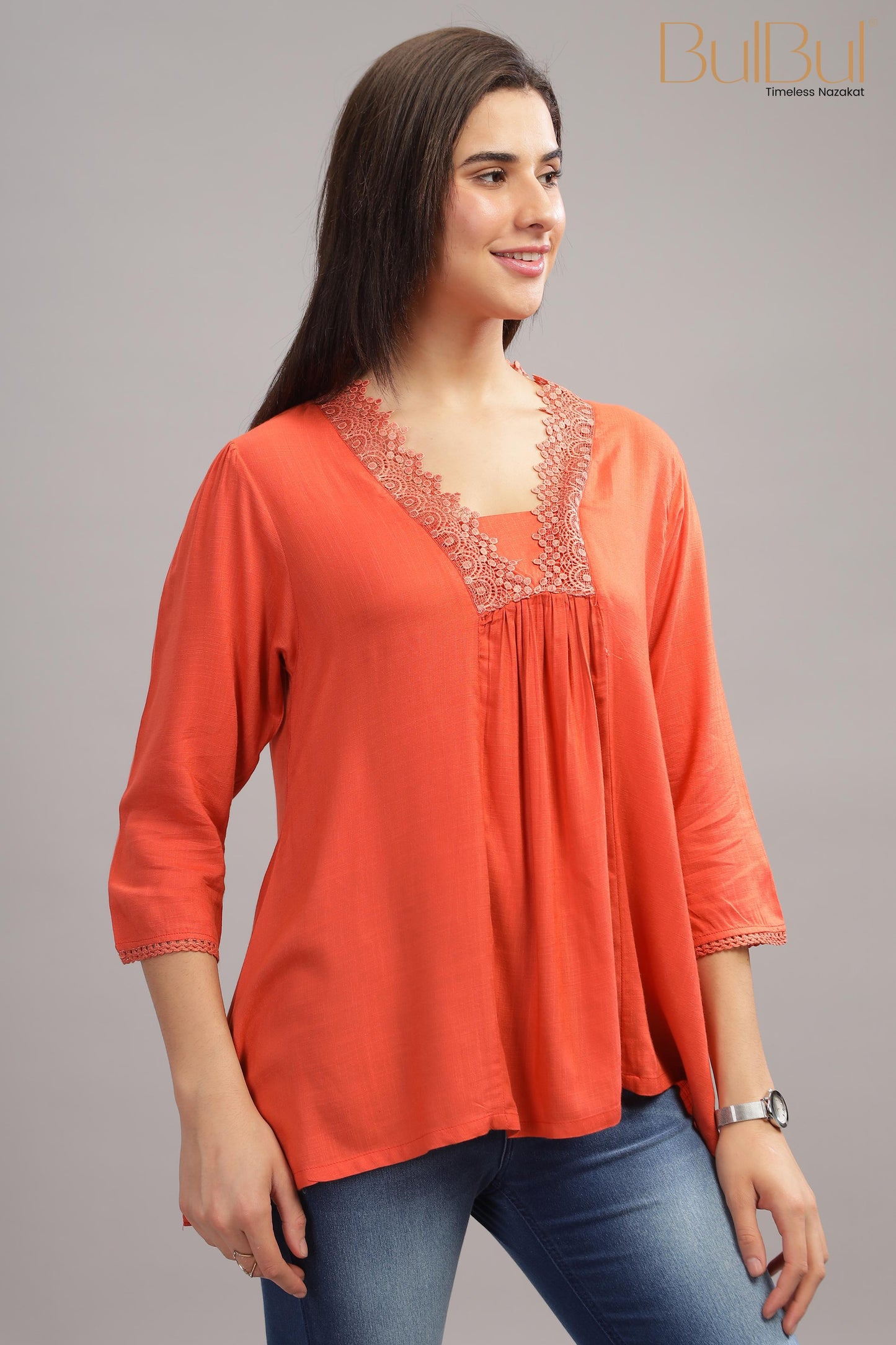 Katrina Coral Rayon Slub Tops