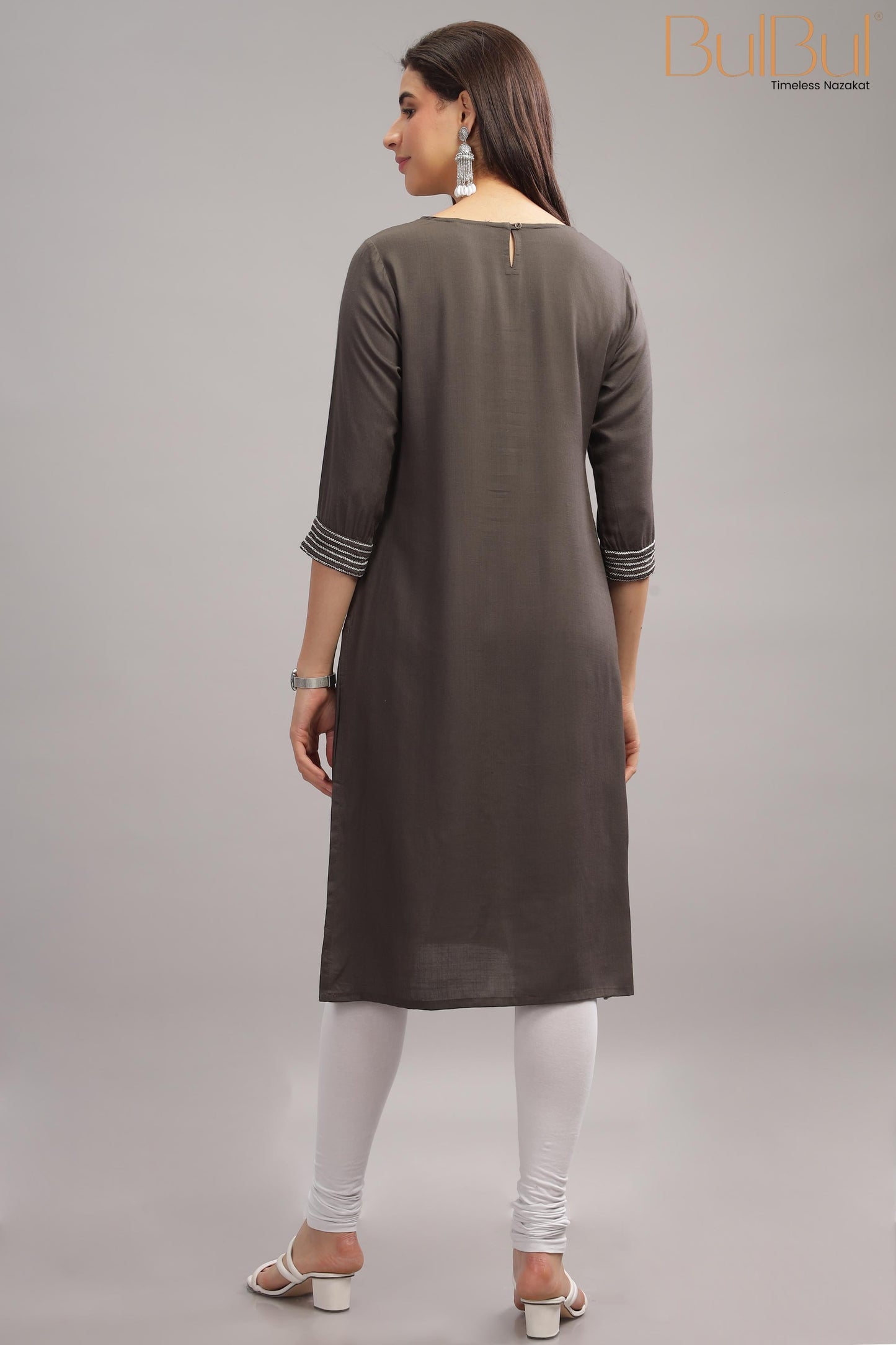 Nectarine  Grey Kurti