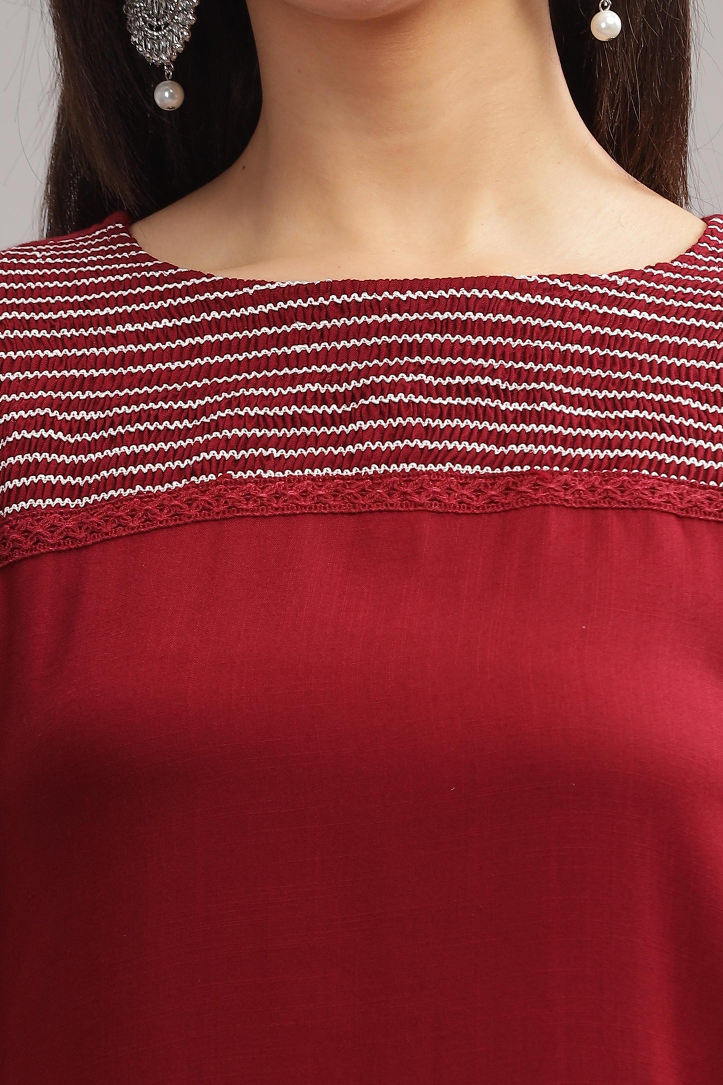 Nectarine Maroon Kurti