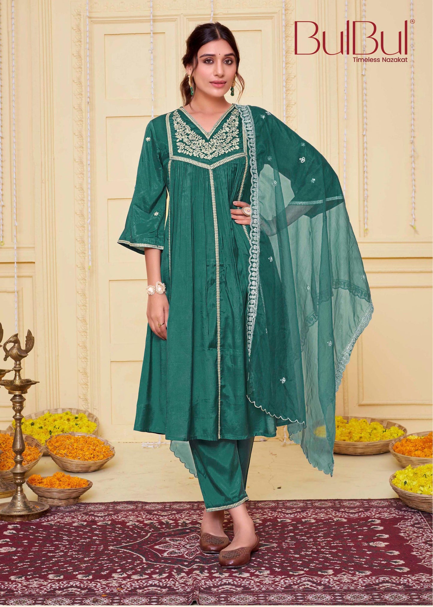 Praniti Green Kurta Set with Dupatta