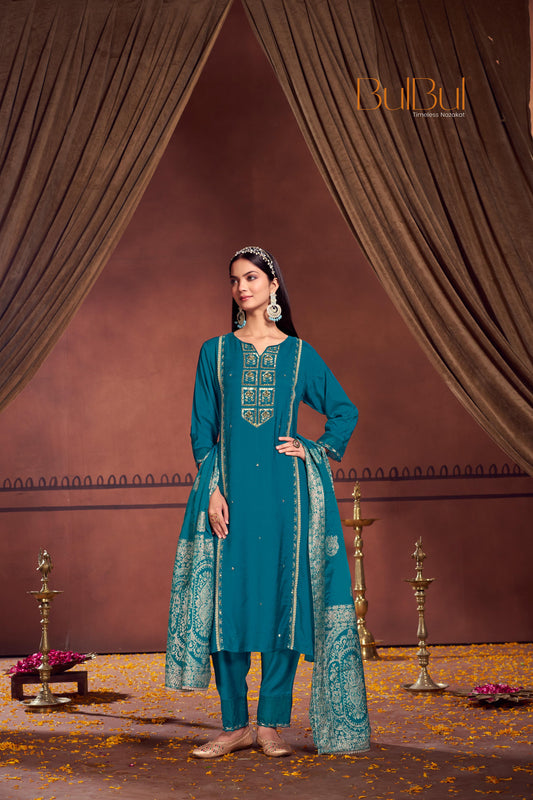 Nafisa Green Kurta Set with Dupatta