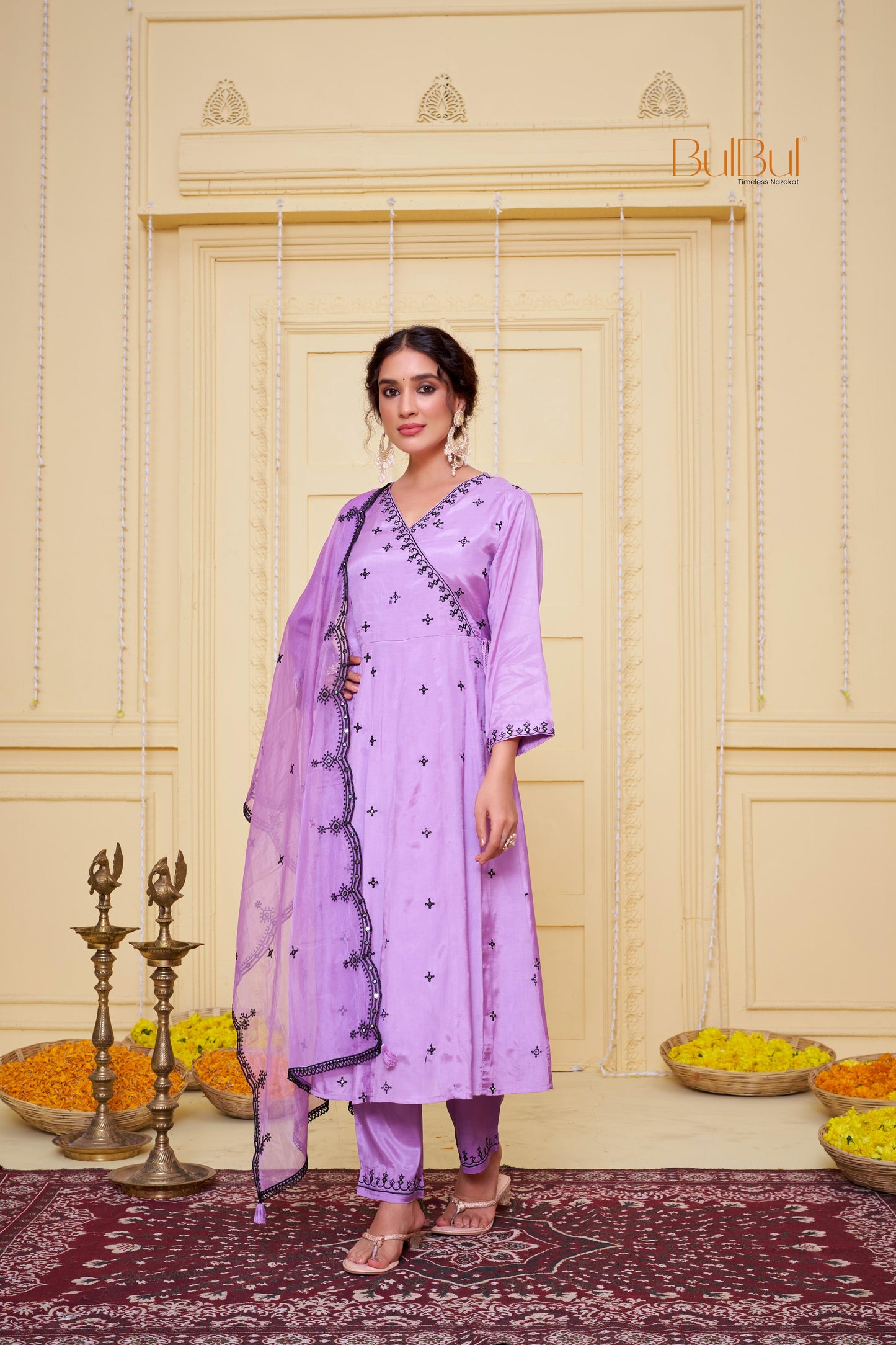 Ruqaiya Purple Kurta Set with Dupatta