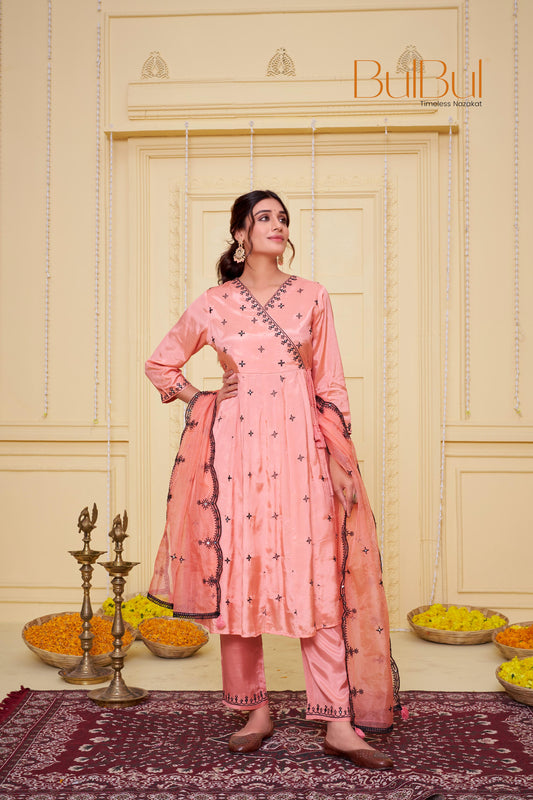 Ruqaiya Peach Kurta Set with Dupatta