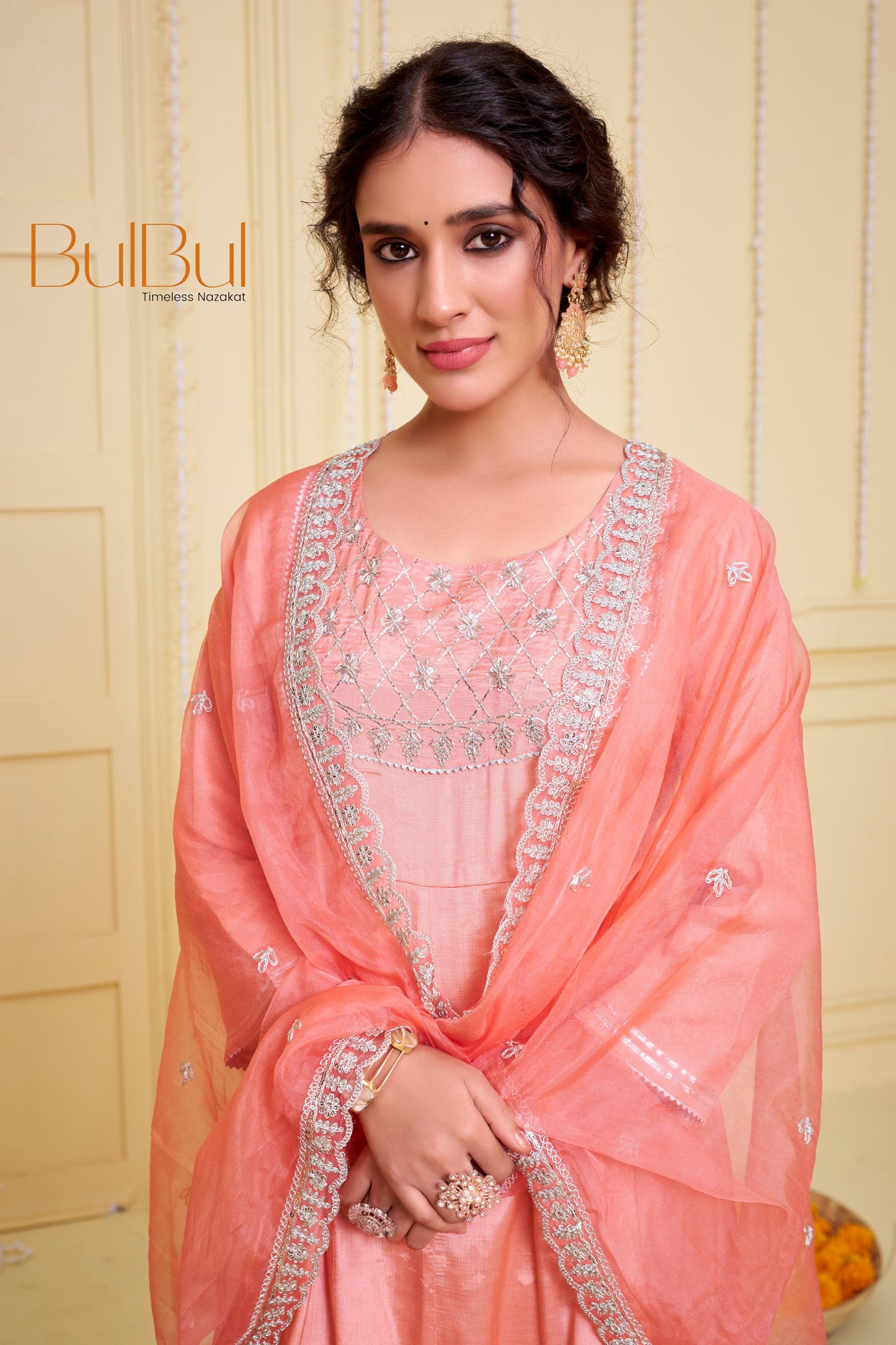 Indu Peach Kurta Set with Dupatta