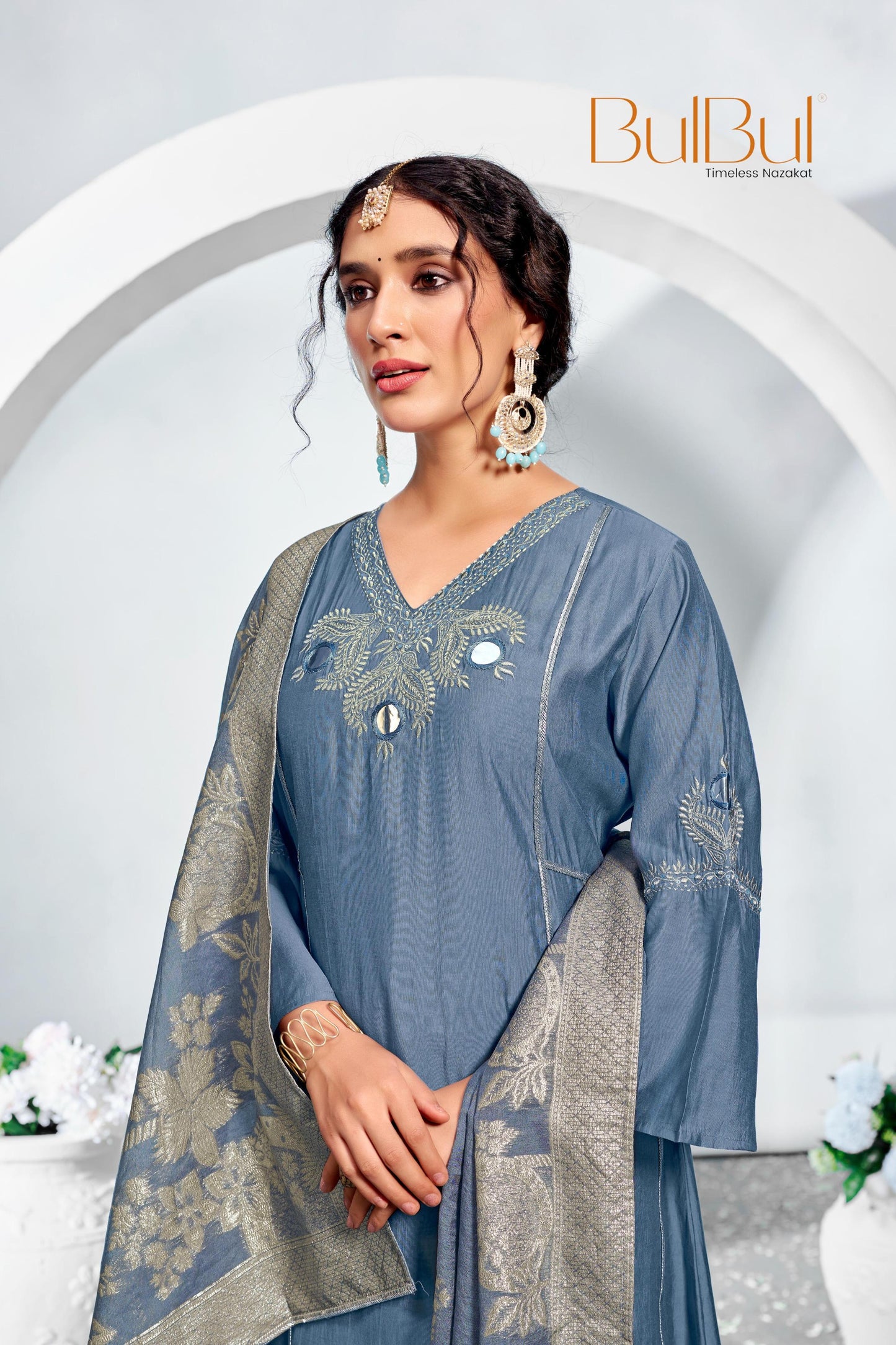 Shruti Iceblue Kurta Set with Dupatta