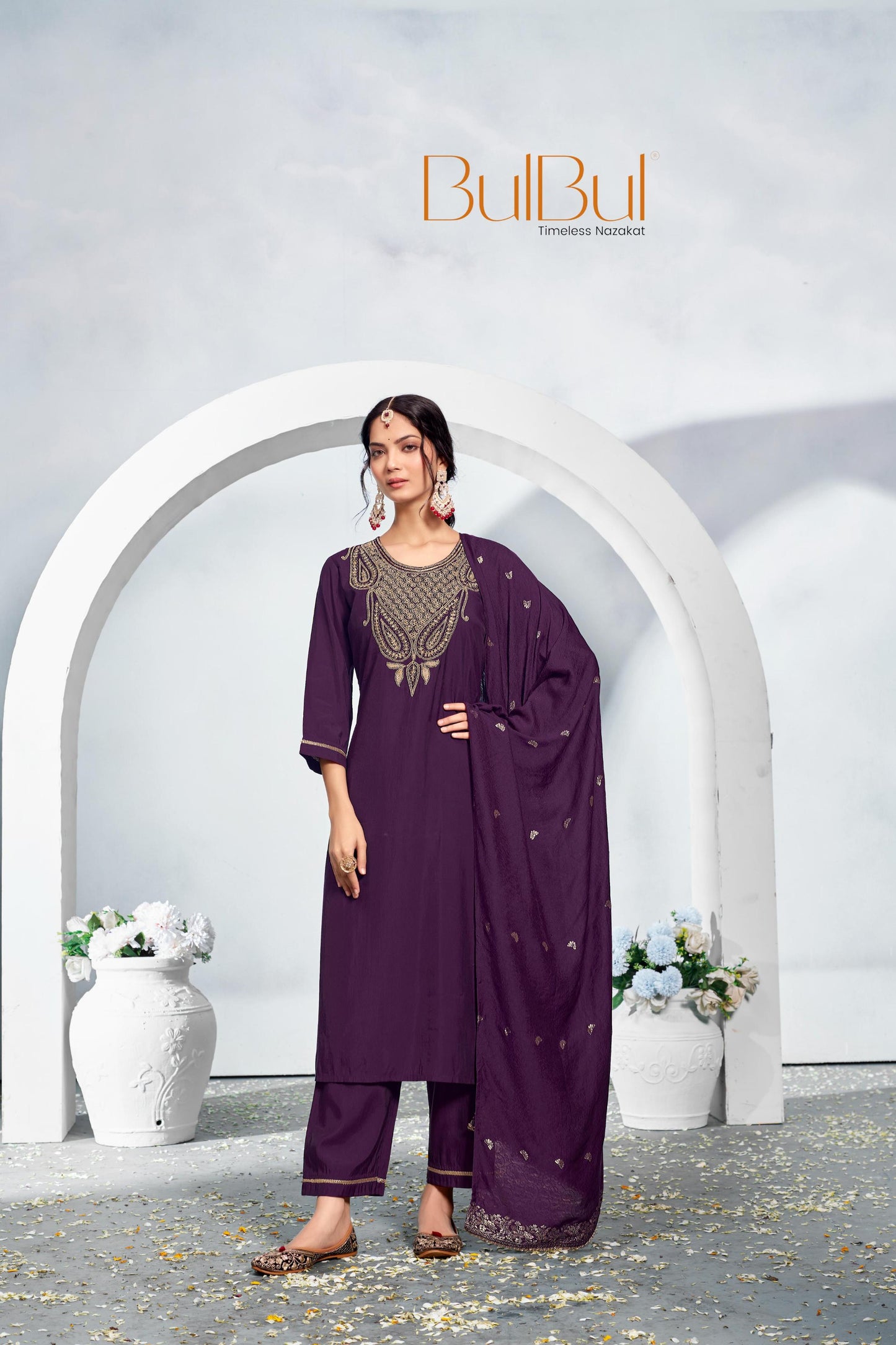 Gita Purple Kurta Set with Dupatta