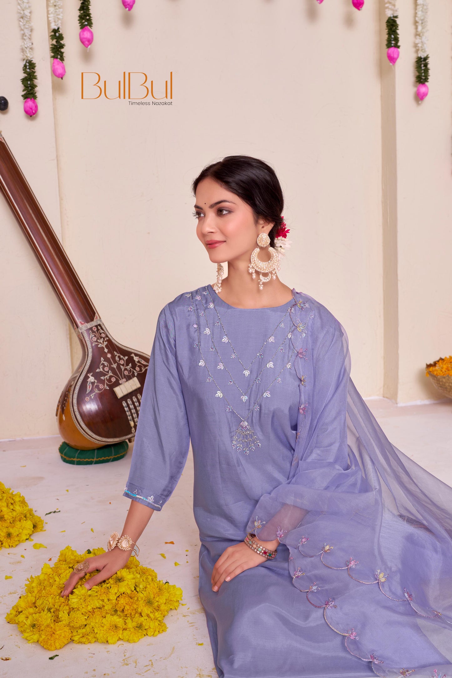 Roshni Purple Kurta Set with Dupatta