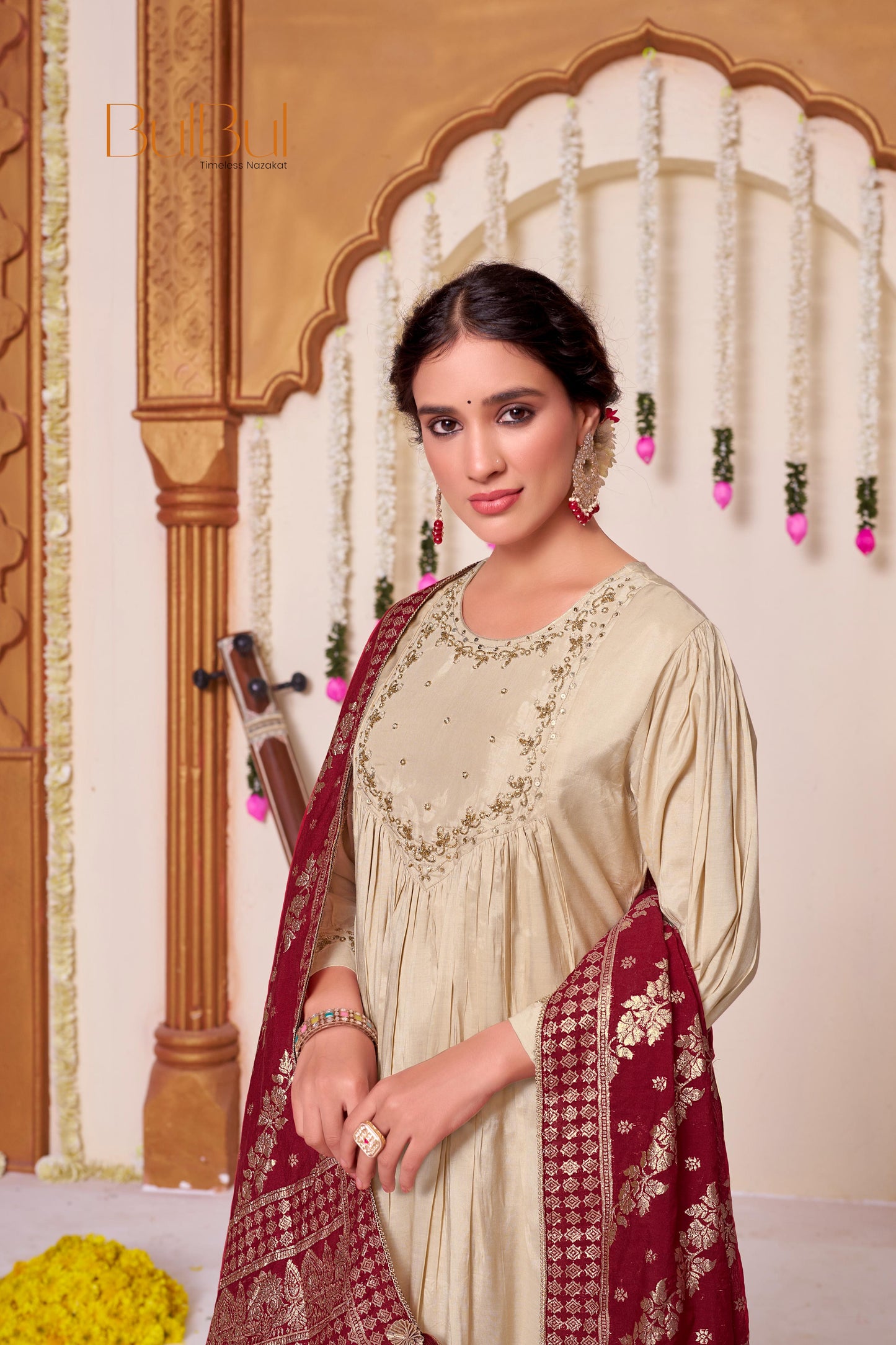 Gayatri Beige Kurta Set with Dupatta