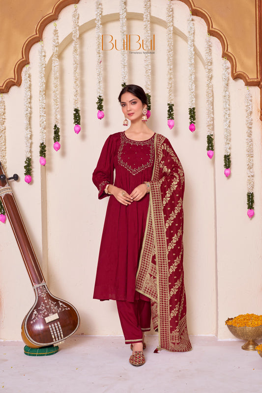 Gayatri Red Kurta Set with Dupatta