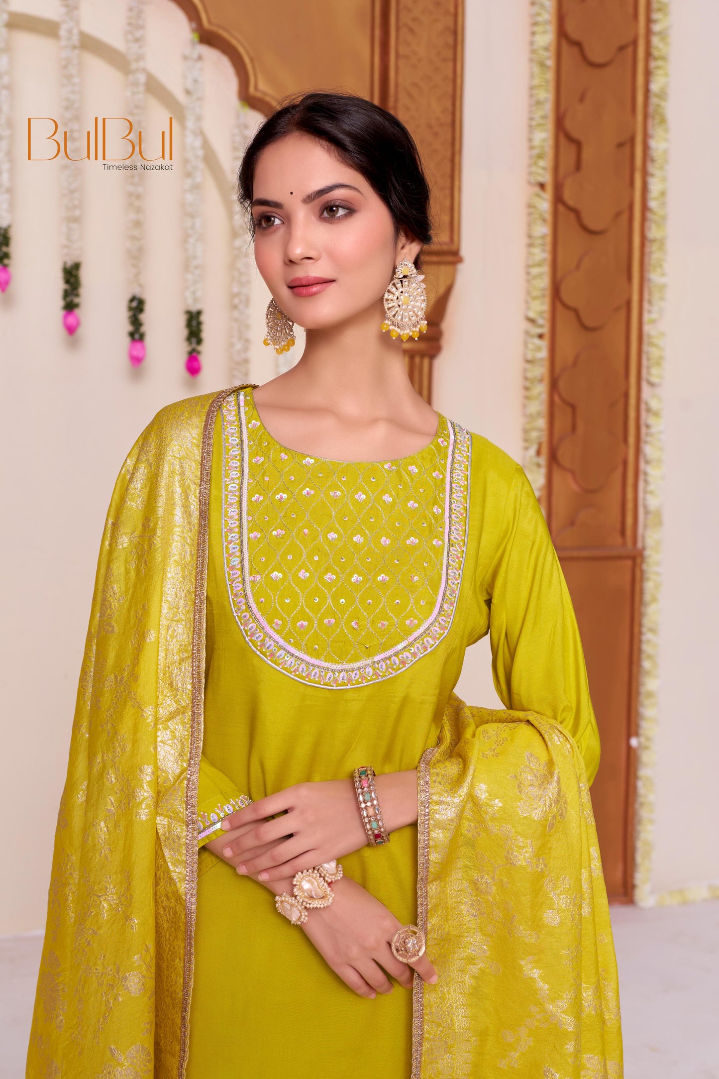 Sehmat Yellow Kurta Set with Dupatta