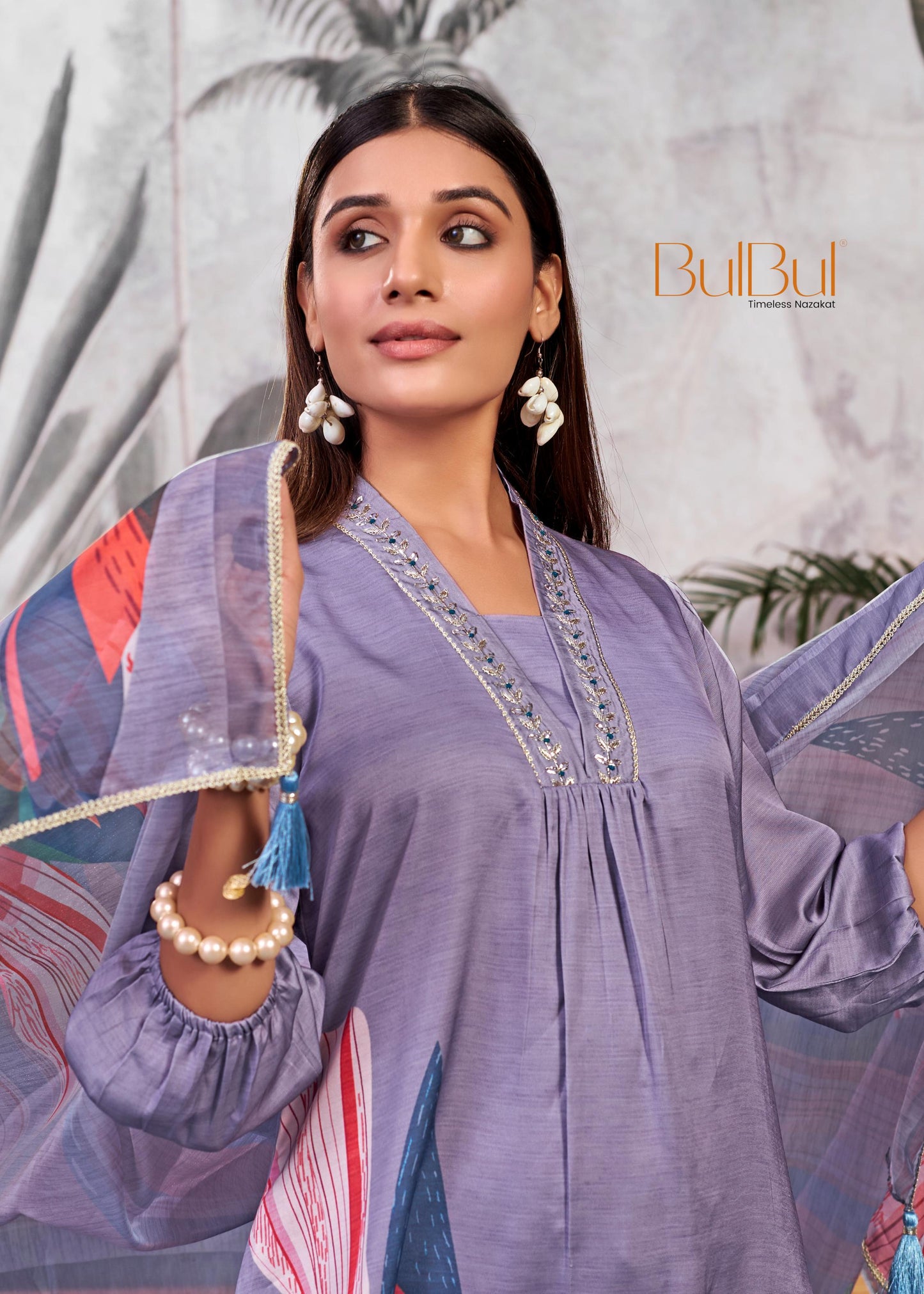 Shama Purple Kurta Set with Dupatta