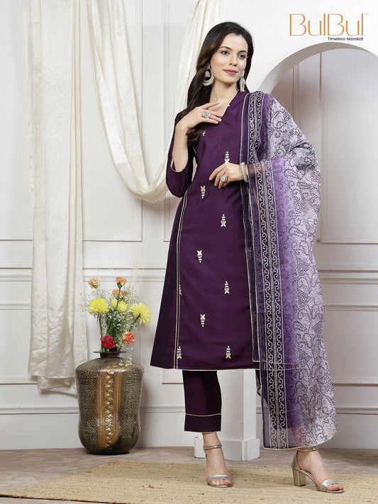 Preet Purple Kurta Set with Dupatta