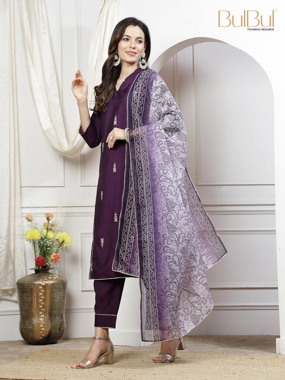 Preet Purple Kurta Set with Dupatta