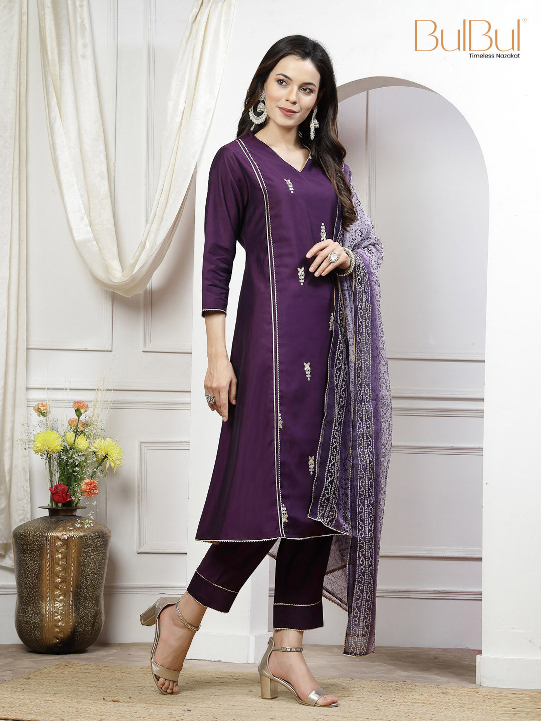 Preet Purple Kurta Set with Dupatta