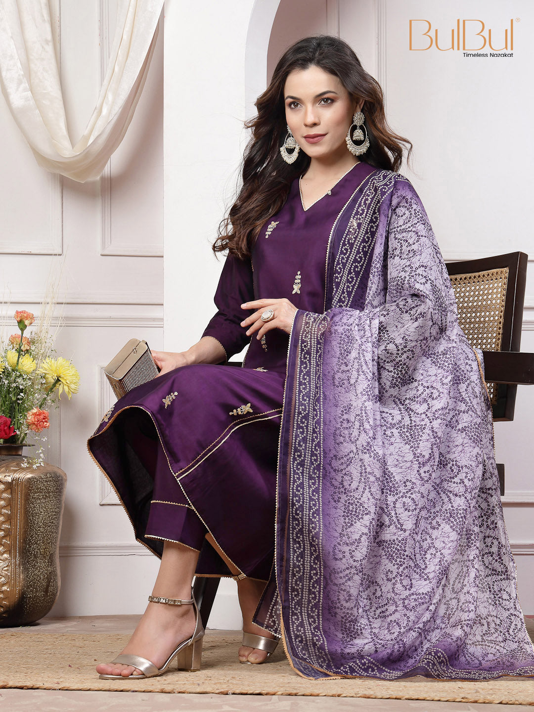 Preet Purple Kurta Set with Dupatta