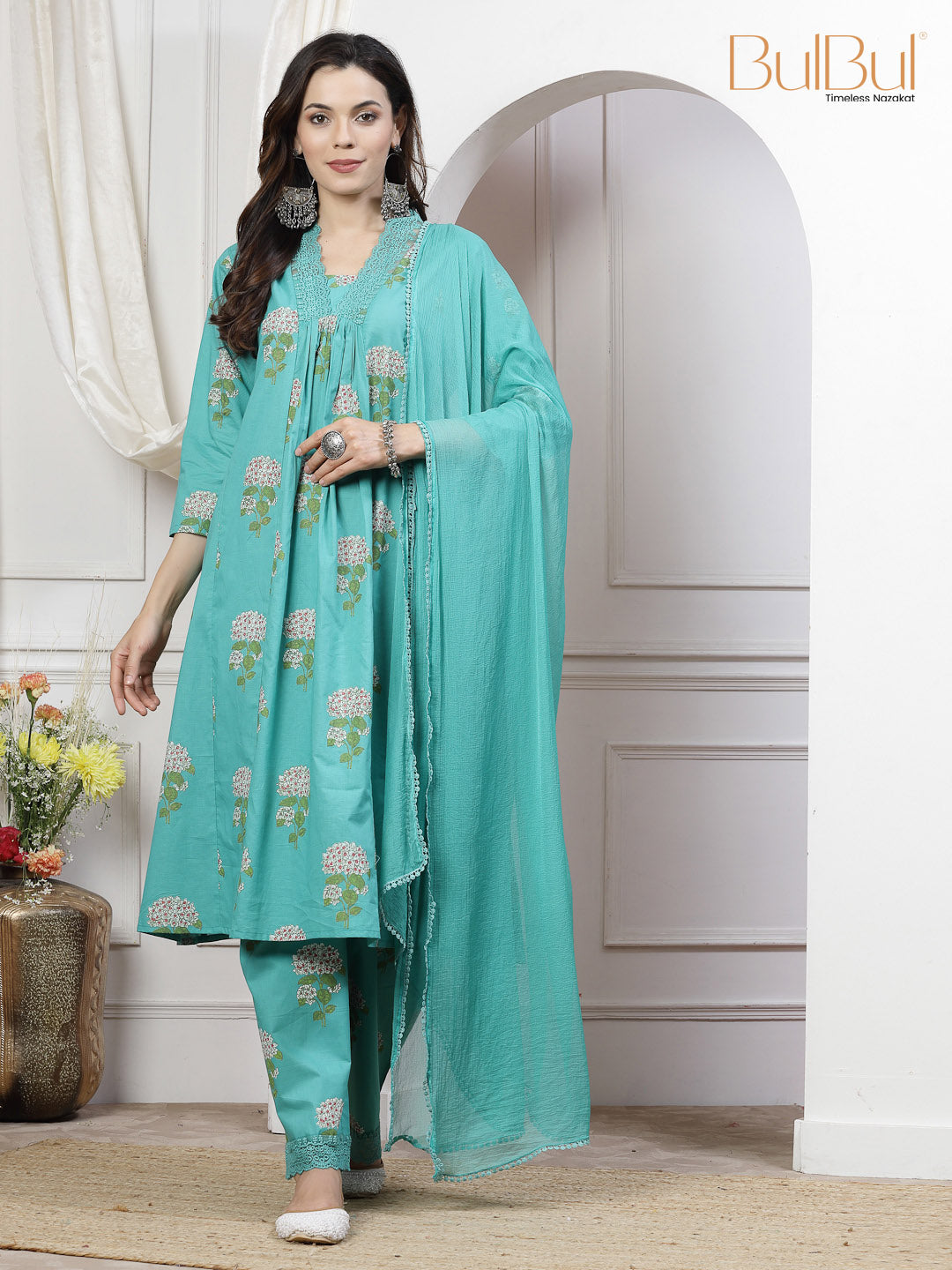 Karishma Green Kurta Set with Dupatta