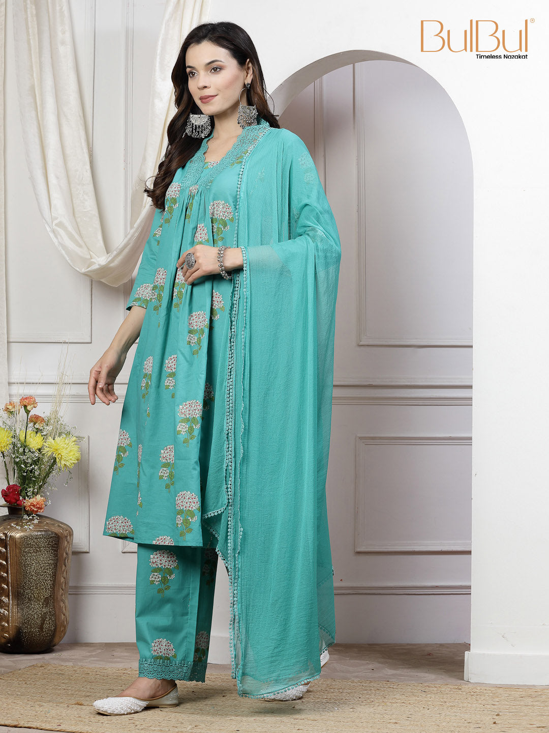 Karishma Green Kurta Set with Dupatta