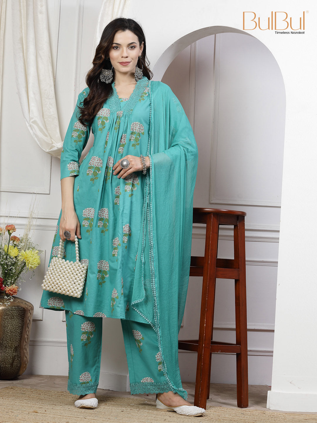 Karishma Green Kurta Set with Dupatta