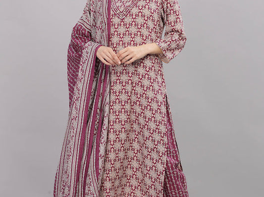 Firdous Maroon Kurta Set with Dupatta